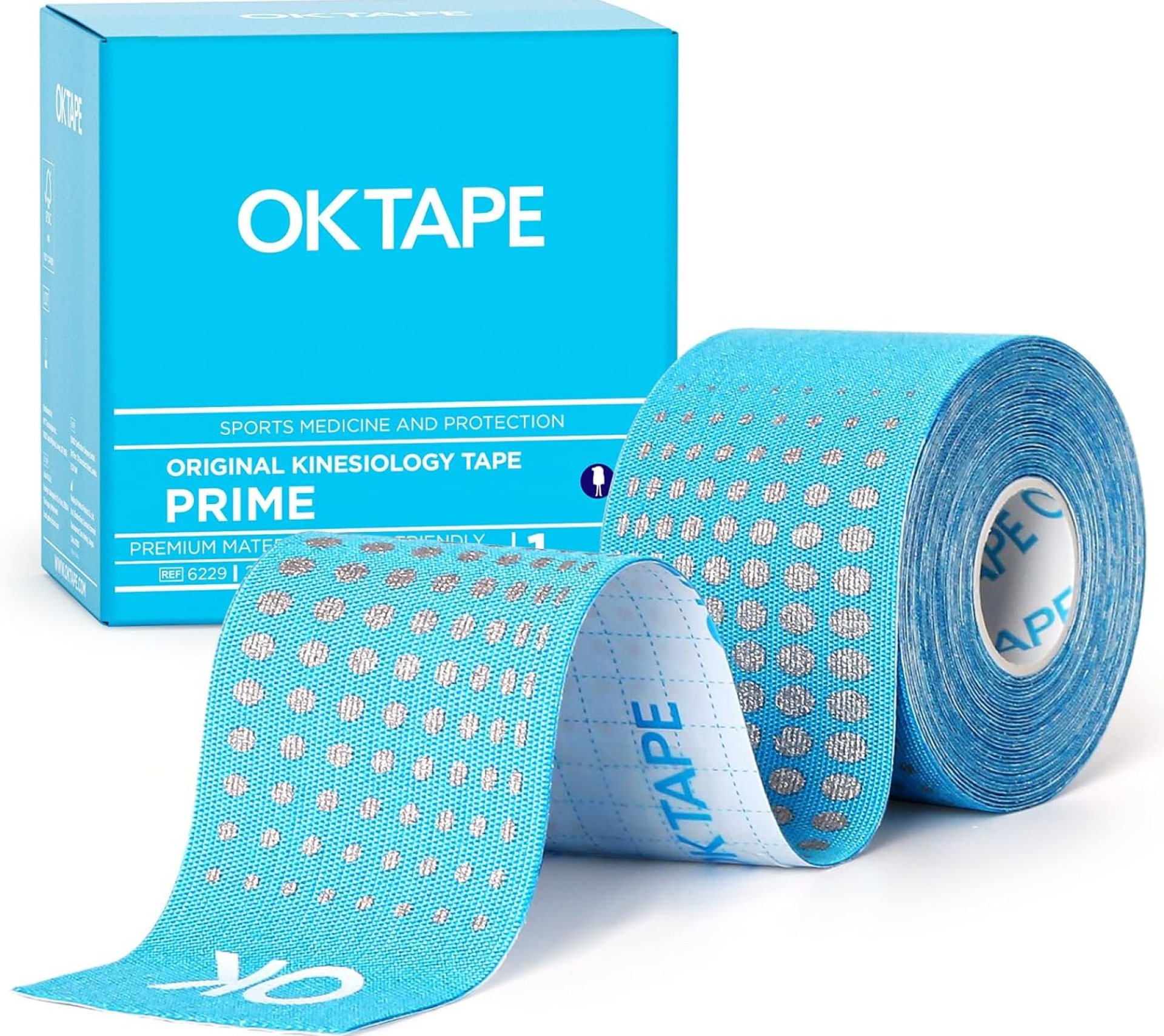 OK TAPE Synthetic Kinesiology Tape Prime, Breathable Sports Athletic Tape for Joint & Muscle Discomfort, Latex Free and Water Resistance, 1 Roll, 2in×16.4ft-Blue OK TAPE Synthetic Kinesiology Tape Prime, Breathable Sports Athletic Tape for Joint & Muscle Discomfort, Latex Free and Water Resistance, 1 Roll, 2in×16.4ft-Blue