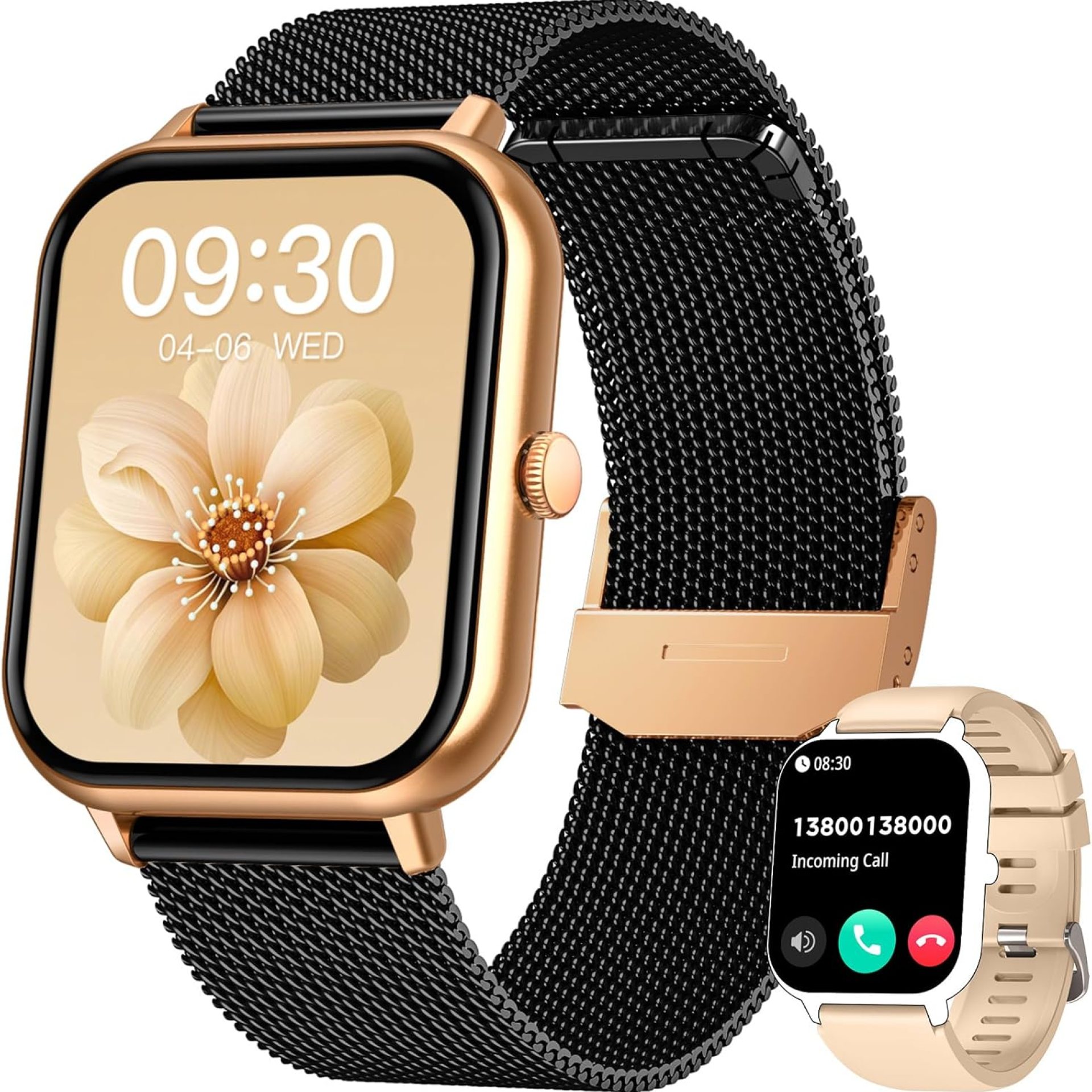 Smart Watch for Women Fitness Tracker: Black Smartwatch with Bluetooth Call Blood Oxygen Blood Pressure Monitor Compatible with Android Ios 100+ Sport Modes Heart Rate Step Counter Waterproof Ip67 Smart Watch for Women Fitness Tracker: Black Smartwatch with Bluetooth Call Blood Oxygen Blood Pressure Monitor Compatible with Android Ios 100+ Sport Modes Heart Rate Step Counter Waterproof Ip67