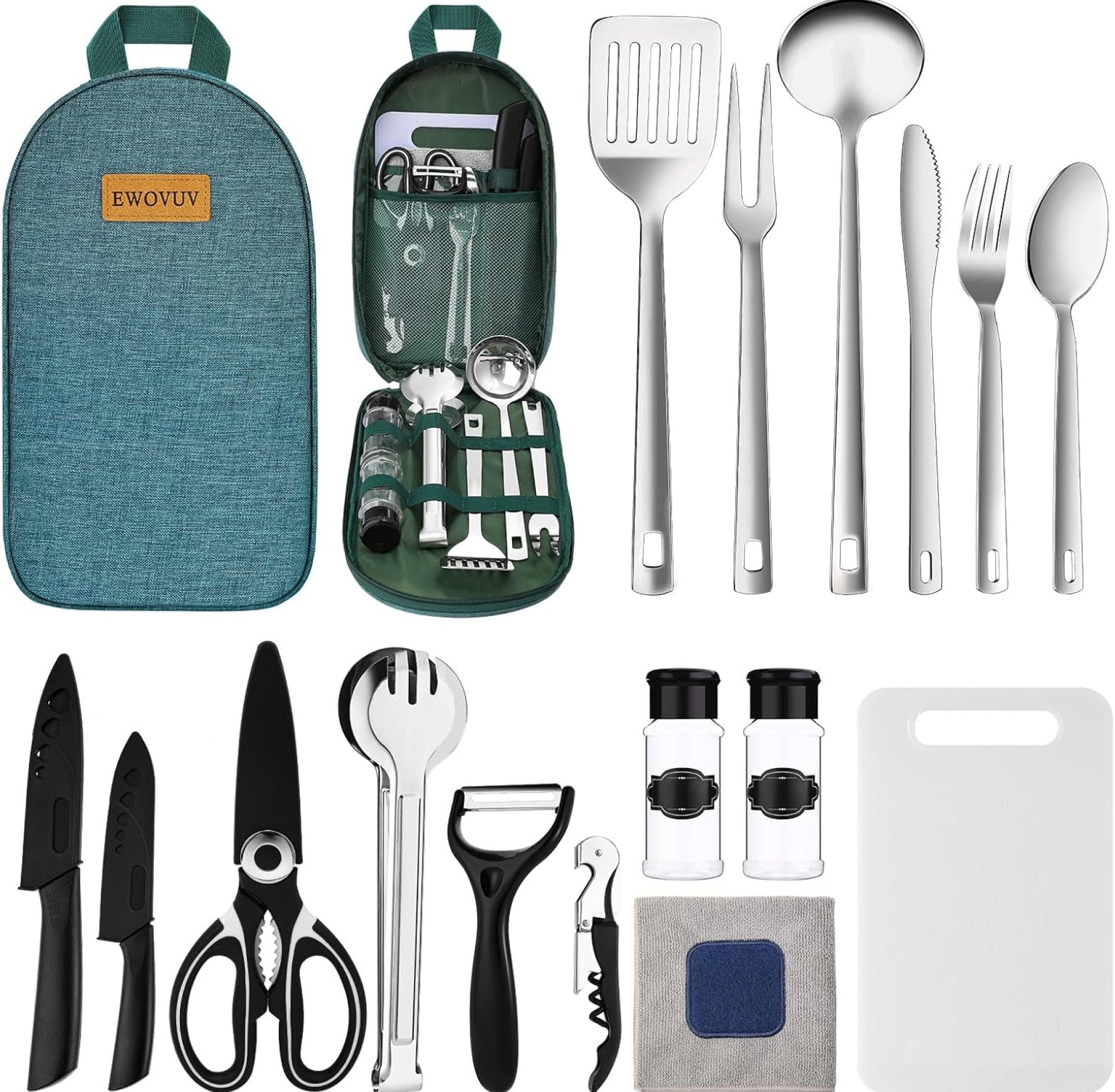 Camping Cooking Utensils Set- Camping Essentials Cookware Accessories Gear Must Haves Camper Tent Camp Kitchen Rv Gadgets Outdoor Stove Portable Picnic Gifts for Women BBQ Stuff Camping Cooking Utensils Set- Camping Essentials Cookware Accessories Gear Must Haves Camper Tent Camp Kitchen Rv Gadgets Outdoor Stove Portable Picnic Gifts for Women BBQ Stuff