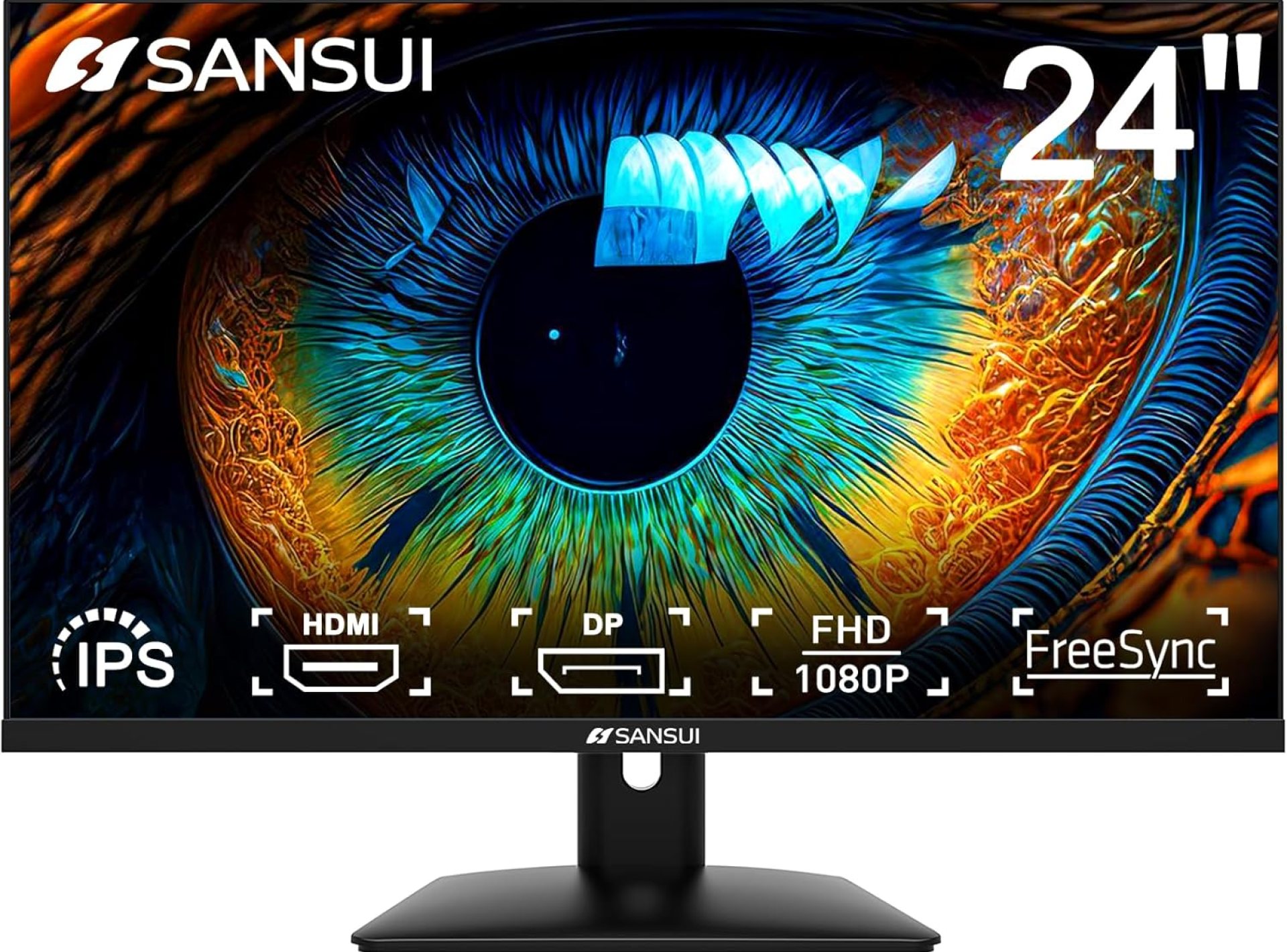 SANSUI 24 inch Monitor IPS FHD 1080P Computer Monitor 75Hz, Display Port Monitor with Built-in Speakers, PC with HDMI,VGA,DP Ports/Eye Care/Ergonomic Tilt(ES-24X5A HDMI Cable Included) SANSUI 24 inch Monitor IPS FHD 1080P Computer Monitor 75Hz, Display Port Monitor with Built-in Speakers, PC with HDMI,VGA,DP Ports/Eye Care/Ergonomic Tilt(ES-24X5A HDMI Cable Included)