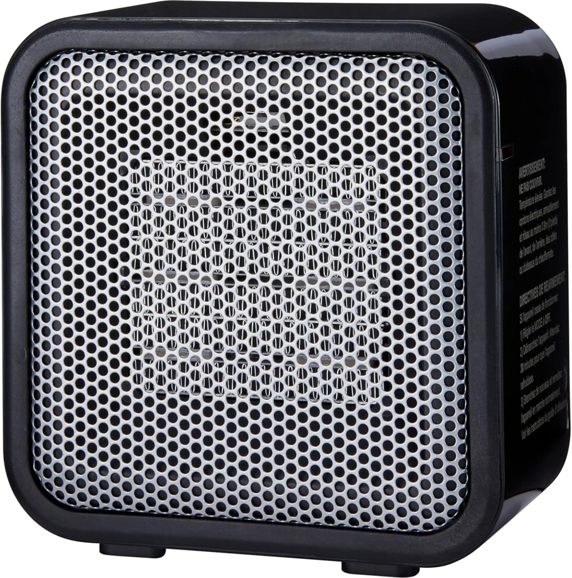 Amazon Basics Ceramic Space Heater, Mini Heater for Office Desk, Portable Tent Heater for Camping (Indoor Use), 500 W, With Tip-Over Protection, Lightweight (1.4 LBS), Black, 5.8″D x 3.4″W x 6″H Amazon Basics Ceramic Space Heater, Mini Heater for Office Desk, Portable Tent Heater for Camping (Indoor Use), 500 W, With Tip-Over Protection, Lightweight (1.4 LBS), Black, 5.8″D x 3.4″W x 6″H