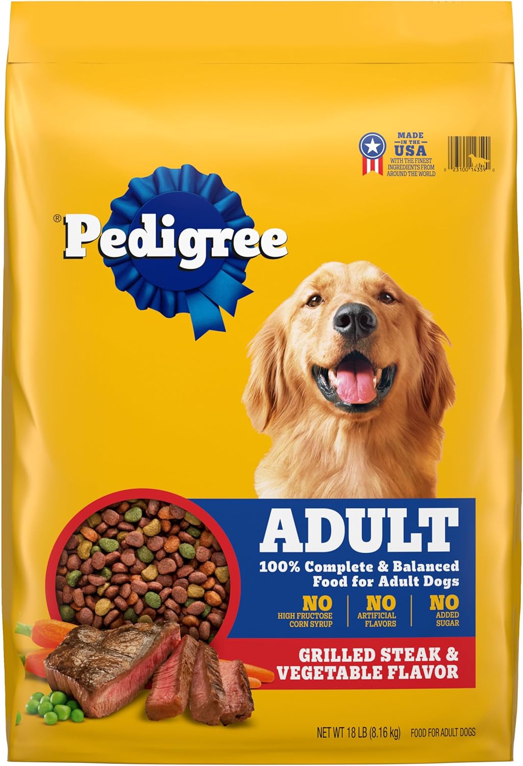 Pedigree Complete Nutrition Adult Dry Dog Food, Grilled Steak & Vegetable Flavor, 18 lb. Bag Pedigree Complete Nutrition Adult Dry Dog Food, Grilled Steak & Vegetable Flavor, 18 lb. Bag