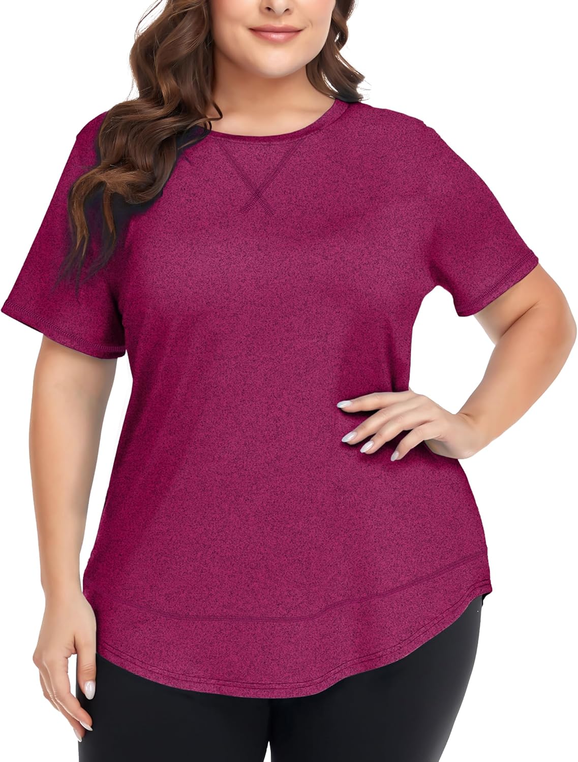 COOTRY Plus Size Workout Tops for Women Short Sleeve Loose fit Shirts Athletic Gym Yoga Clothing COOTRY Plus Size Workout Tops for Women Short Sleeve Loose fit Shirts Athletic Gym Yoga Clothing