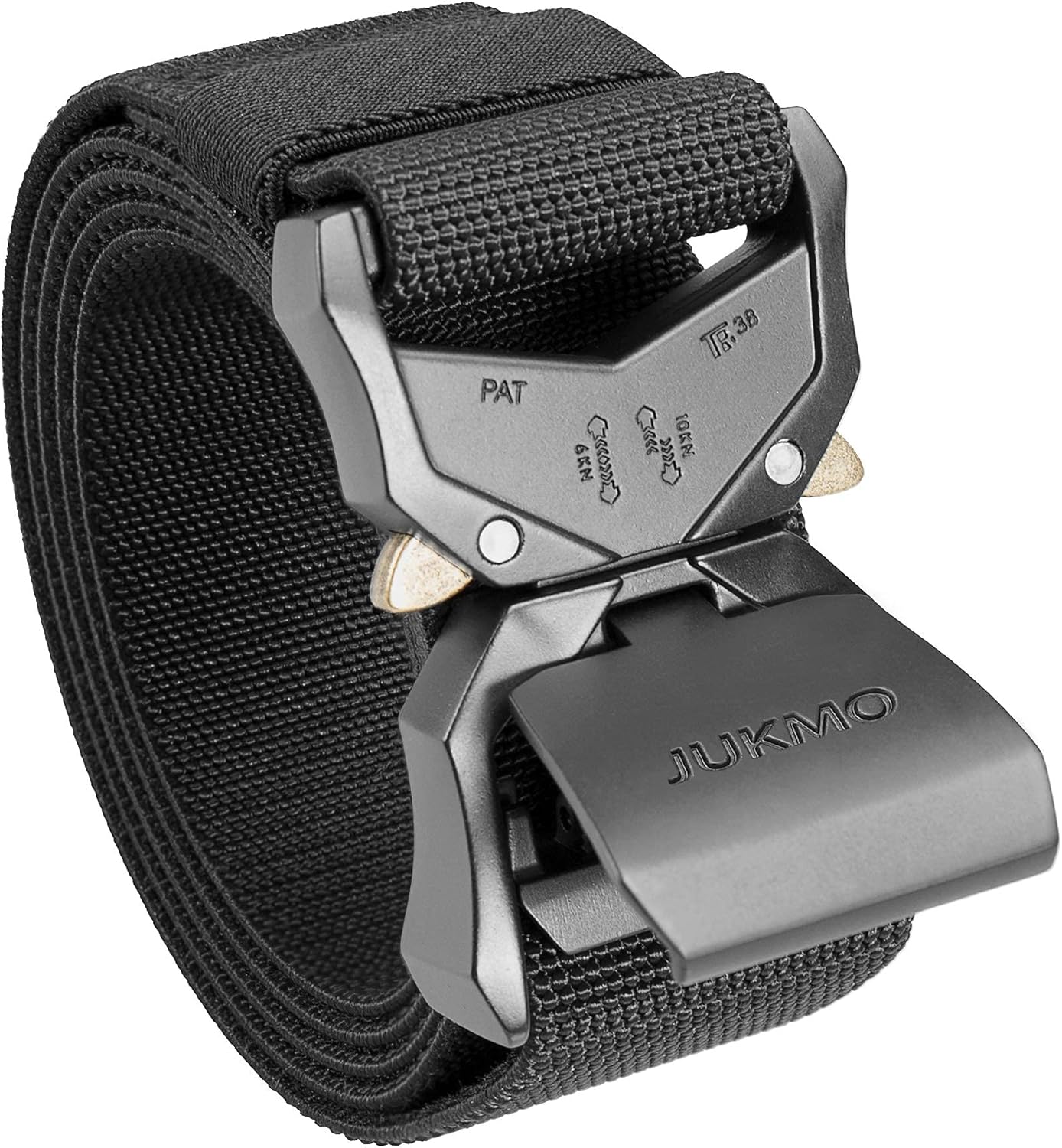 JUKMO Tactical Belt, Military Hiking Rigger 1.5″ Nylon Web Work Belt with Heavy Duty Quick Release Buckle JUKMO Tactical Belt, Military Hiking Rigger 1.5″ Nylon Web Work Belt with Heavy Duty Quick Release Buckle