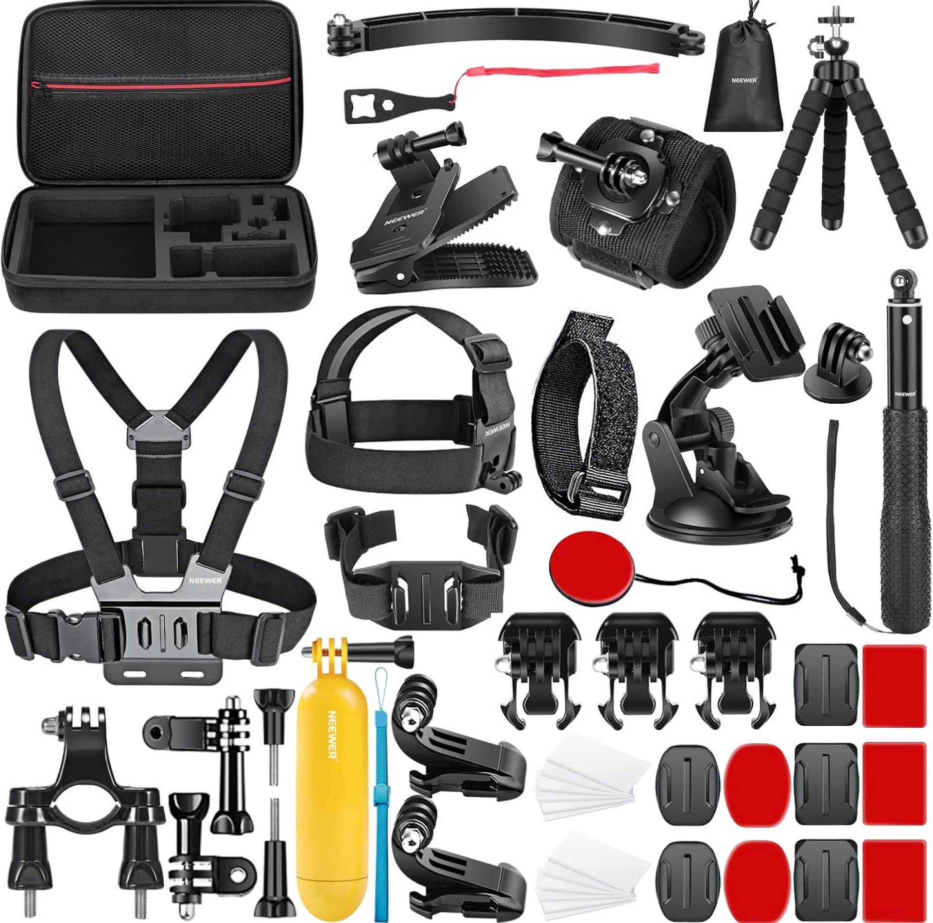 NEEWER 50 in 1 Action Camera Accessory Kit Compatible with GoPro Hero 12 11 10 9 DJI OSMO 4 3 2 Insta360 X3 X2 GO 3 SJCAM DBPOWER AKASO VicTsing APEMAN WiMiUS QUMOX Lightdow Campark Sony Sports DV NEEWER 50 in 1 Action Camera Accessory Kit Compatible with GoPro Hero 12 11 10 9 DJI OSMO 4 3 2 Insta360 X3 X2 GO 3 SJCAM DBPOWER AKASO VicTsing APEMAN WiMiUS QUMOX Lightdow Campark Sony Sports DV
