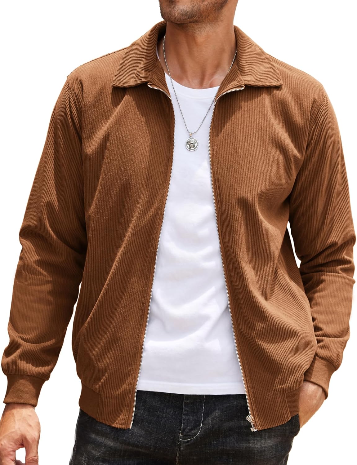 COOFANDY Men’s Casual Corduroy Jacket Lightweight Zip Up Vintage Jacket Collared Bomber Jacket COOFANDY Men’s Casual Corduroy Jacket Lightweight Zip Up Vintage Jacket Collared Bomber Jacket