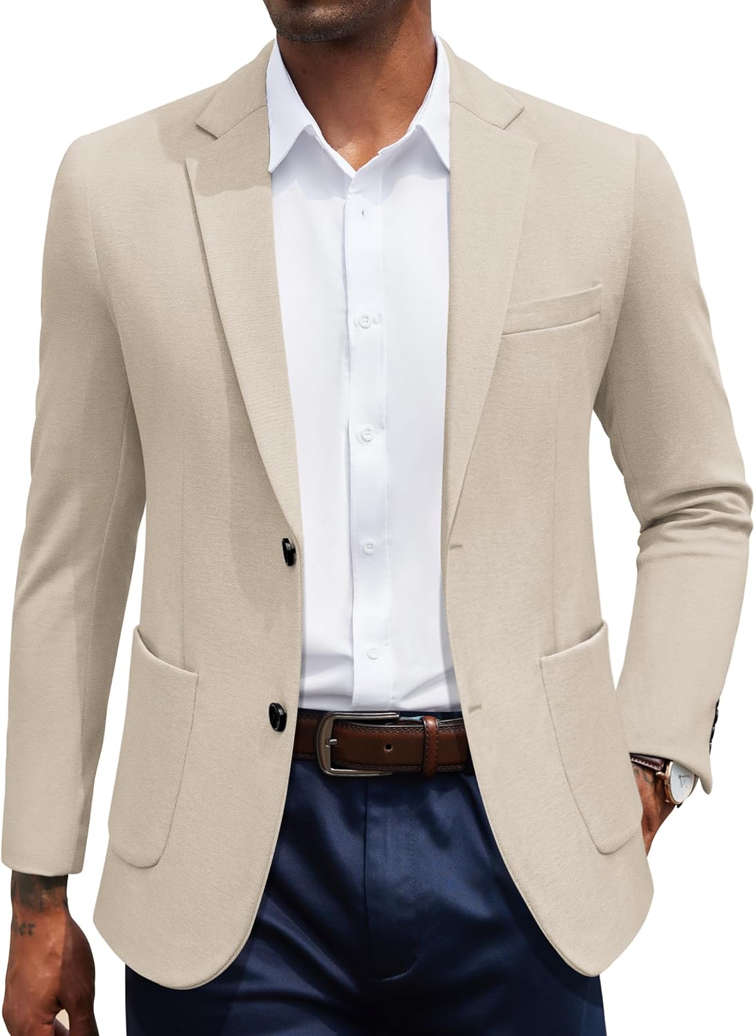 COOFANDY Men’s Casual Knit Blazer Slim Fit Sport Coat Stretch Two Button Suit Jacket COOFANDY Men’s Casual Knit Blazer Slim Fit Sport Coat Stretch Two Button Suit Jacket