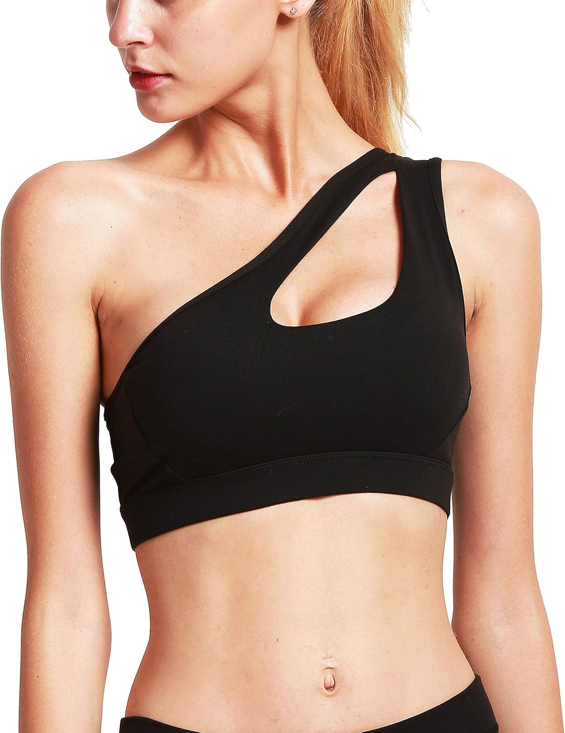 RUNNING GIRL Womens One Shoulder Sports Bras Workout Left Strap Yoga Bras Cute Medium Support Crop Top RUNNING GIRL Womens One Shoulder Sports Bras Workout Left Strap Yoga Bras Cute Medium Support Crop Top
