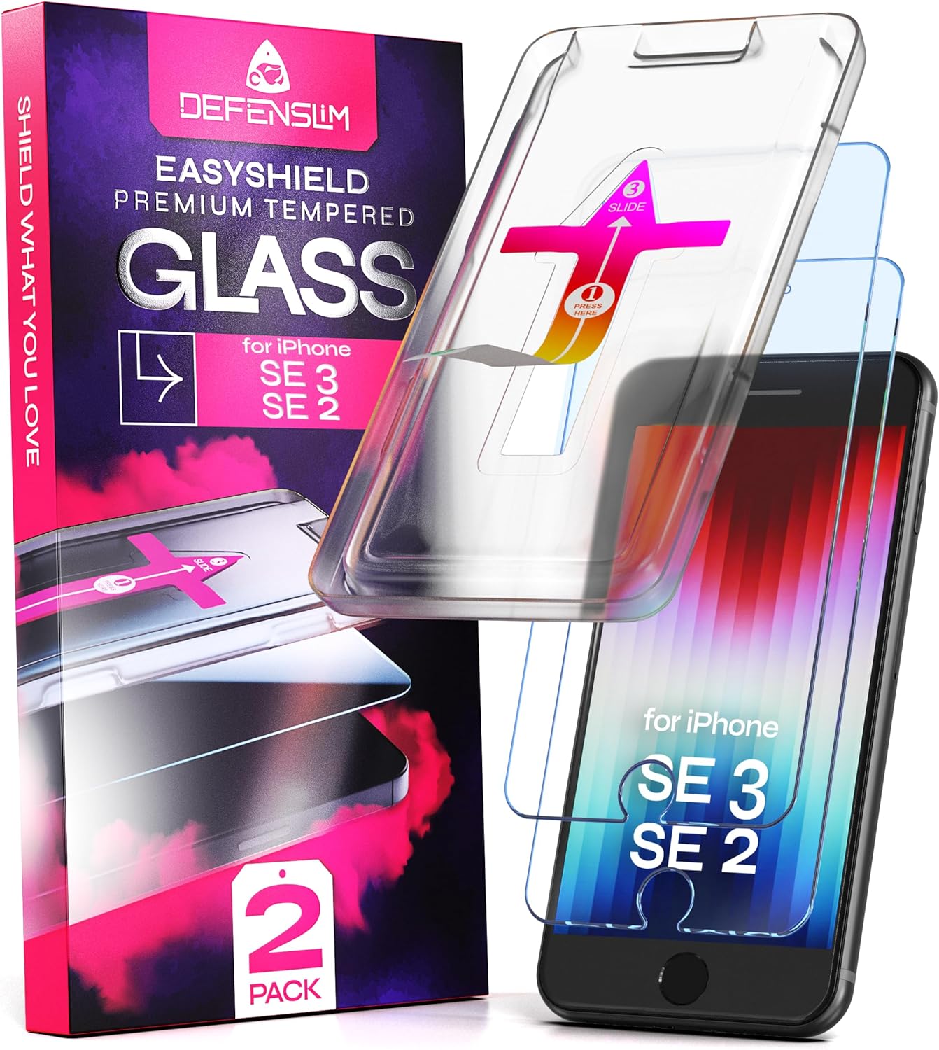 Screen Protector compatible with iPhone SE 3 / SE 2 (2Pack), Easy Auto-Align Install Kit, 4.7″ Tempered Glass, 9H Hardness, Ultra HD Clear, Case Friendly, EasyShield Screen Protector compatible with iPhone SE 3 / SE 2 (2Pack), Easy Auto-Align Install Kit, 4.7″ Tempered Glass, 9H Hardness, Ultra HD Clear, Case Friendly, EasyShield
