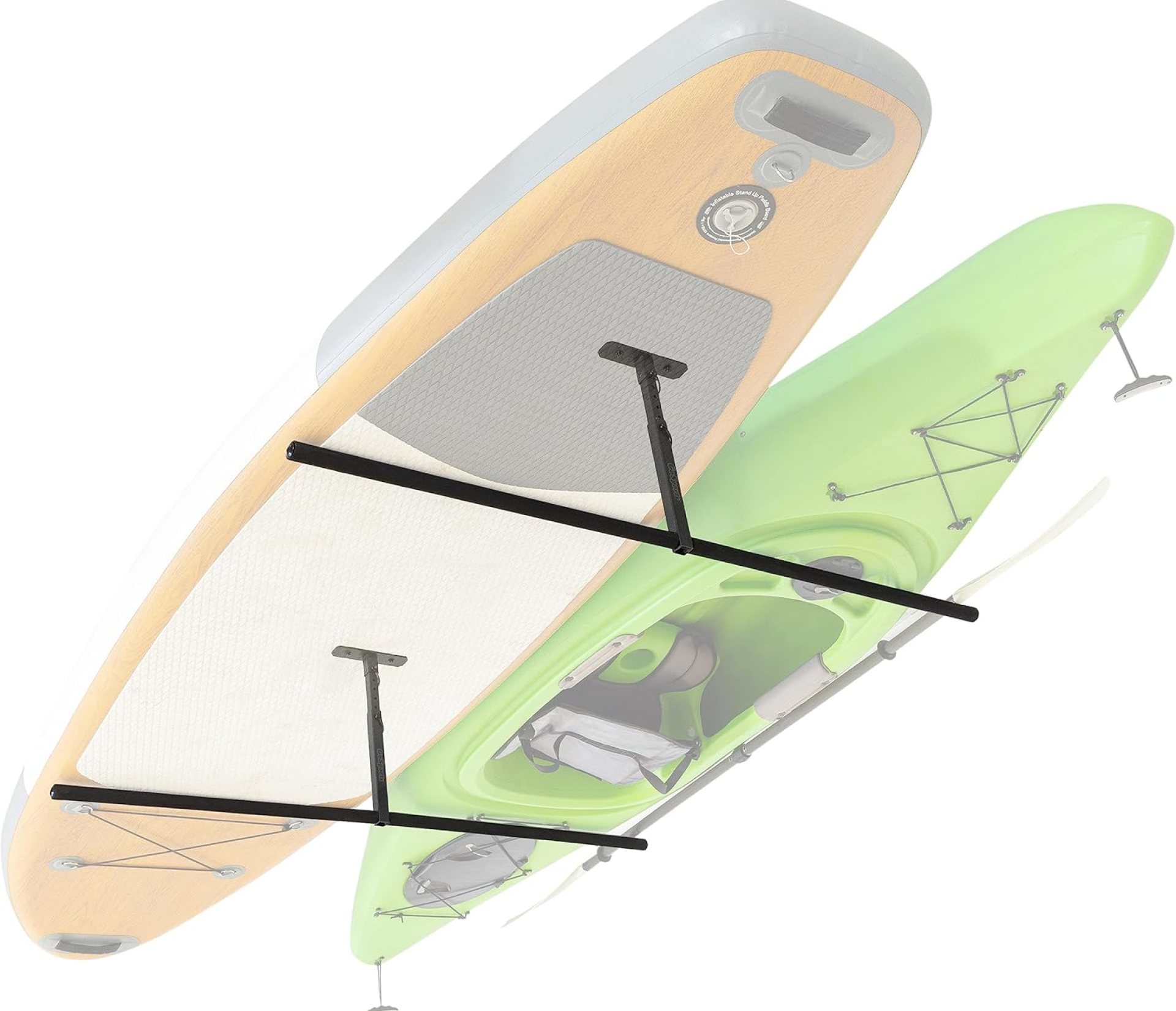 GoSports Kayak Rack for Garage Ceiling Mount – Adjustable Storage Hangers for 2 Kayaks, SUPs, or Surfboards GoSports Kayak Rack for Garage Ceiling Mount – Adjustable Storage Hangers for 2 Kayaks, SUPs, or Surfboards