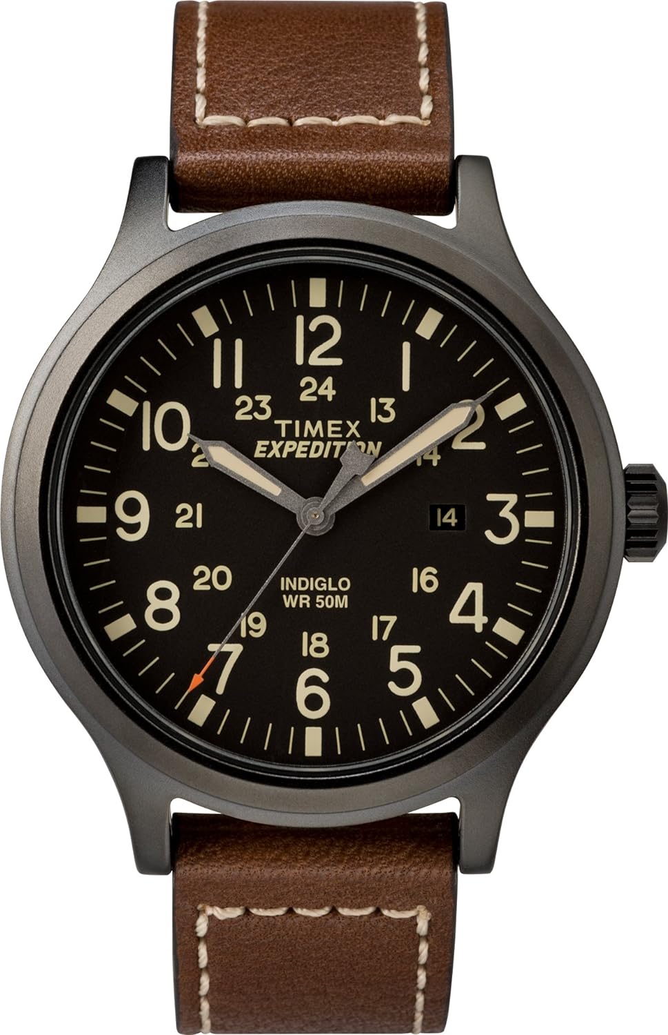 Timex Men’s Expedition Scout 43mm Watch – Black Dial & Case with Brown Leather Strap Timex Men’s Expedition Scout 43mm Watch – Black Dial & Case with Brown Leather Strap