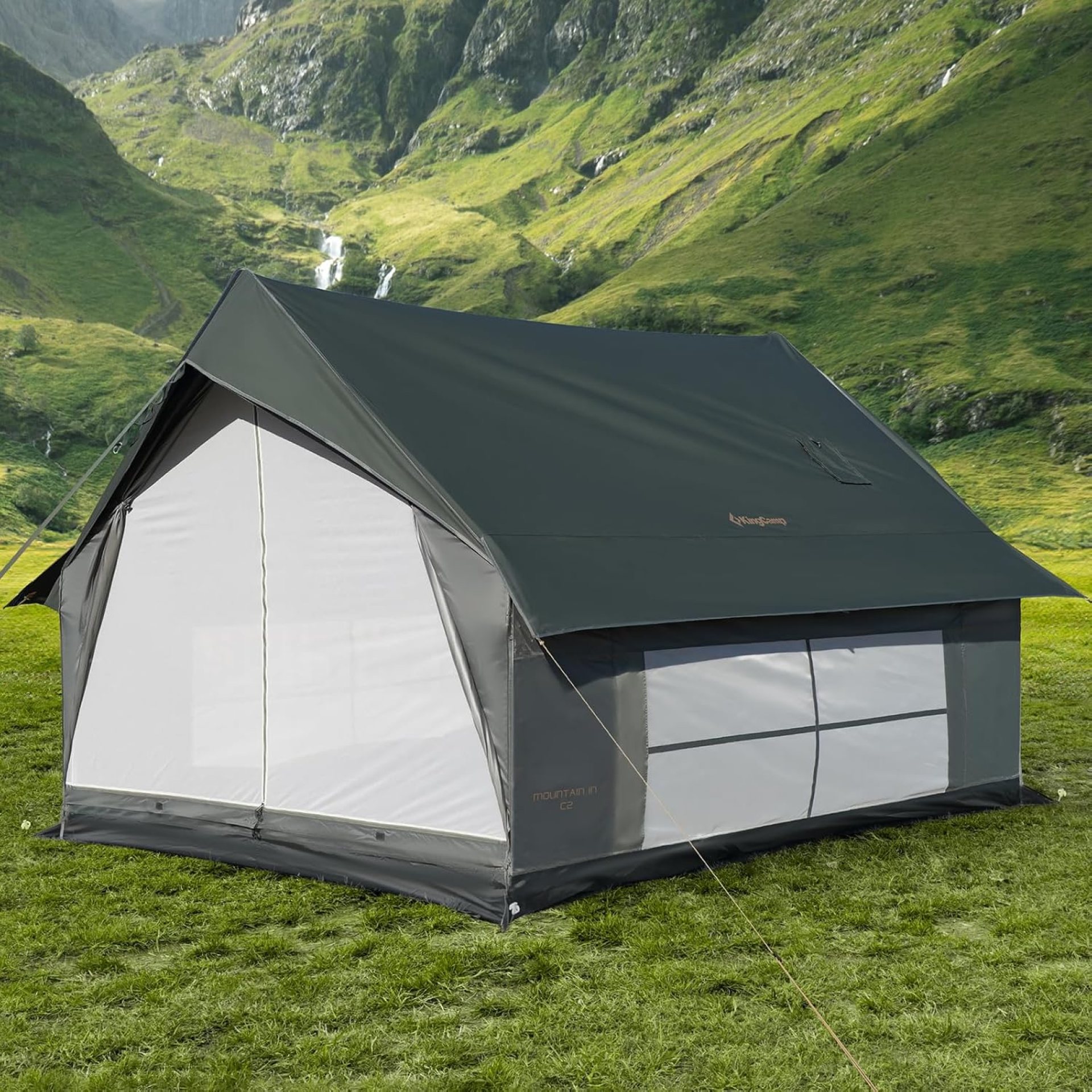 KingCamp Canvas Wall Tent with Stove Jack, 11x8ft Luxury Glamping Cabin Tent Shelter for 5 People, 4 Season Waterproof for Family Camping & Hunting KingCamp Canvas Wall Tent with Stove Jack, 11x8ft Luxury Glamping Cabin Tent Shelter for 5 People, 4 Season Waterproof for Family Camping & Hunting