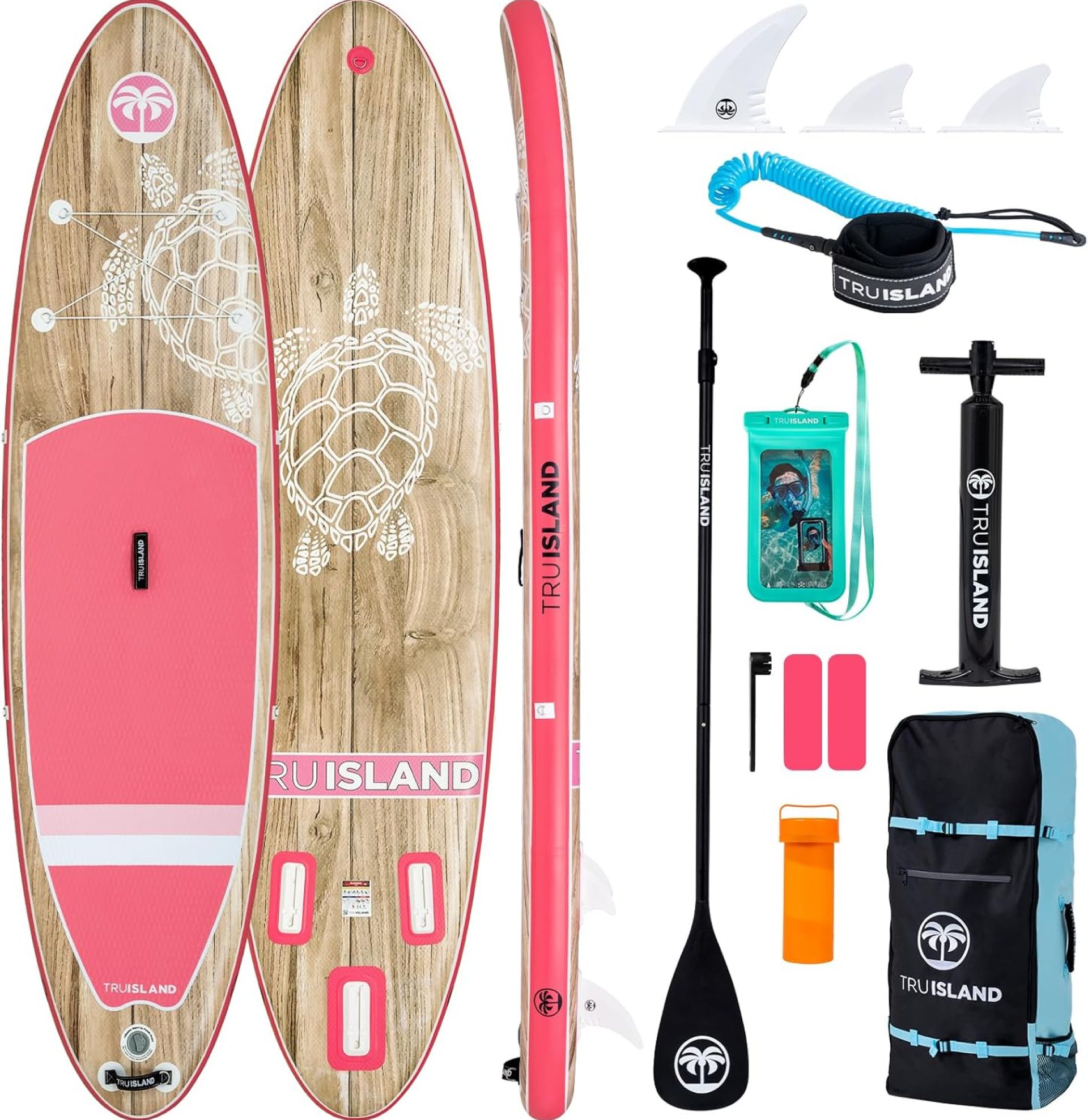 TRUISLAND Inflatable Paddle Board, Stand Up Paddle Board with Backpack, Non-Slip Thickened Deckpad, Waterproof Phone Case, Leash, Paddle, Hand Pump TRUISLAND Inflatable Paddle Board, Stand Up Paddle Board with Backpack, Non-Slip Thickened Deckpad, Waterproof Phone Case, Leash, Paddle, Hand Pump