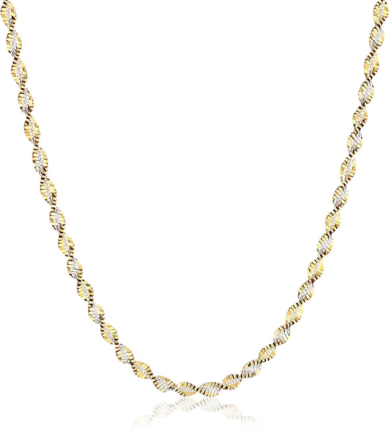 Amazon Essentials Sterling Silver 18k Gold Two Tone 2.3mm Twisted Butterfly Chain Necklace , (previously Amazon Collection) Amazon Essentials Sterling Silver 18k Gold Two Tone 2.3mm Twisted Butterfly Chain Necklace , (previously Amazon Collection)