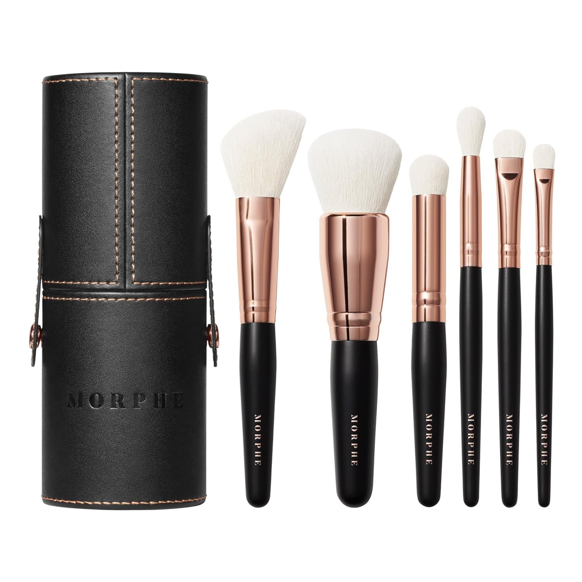 Morphe Rose Away Makeup Brushes – 6 Piece Makeup Brush Set of Eye and Face Brushes – Made with Synthetic Bristles and Includes Makeup Brush Case (6 Count) Morphe Rose Away Makeup Brushes – 6 Piece Makeup Brush Set of Eye and Face Brushes – Made with Synthetic Bristles and Includes Makeup Brush Case (6 Count)