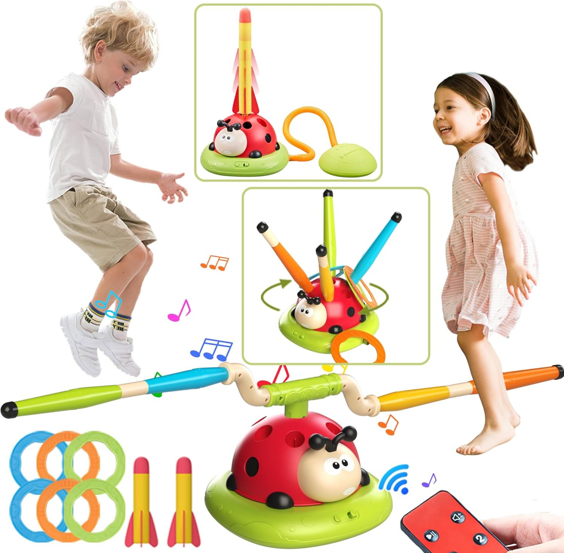 Engfa 3 In 1 Musical Jump, Toss Ring Game Toys, Stomping Launch Rocket Launcher for Kids Toys for Girls Boys 3-5, Sports & Outdoors Toys for Ages 5-7 with Remote Control Outside Toys for Kids Ages 4-8 Engfa 3 In 1 Musical Jump, Toss Ring Game Toys, Stomping Launch Rocket Launcher for Kids Toys for Girls Boys 3-5, Sports & Outdoors Toys for Ages 5-7 with Remote Control Outside Toys for Kids Ages 4-8