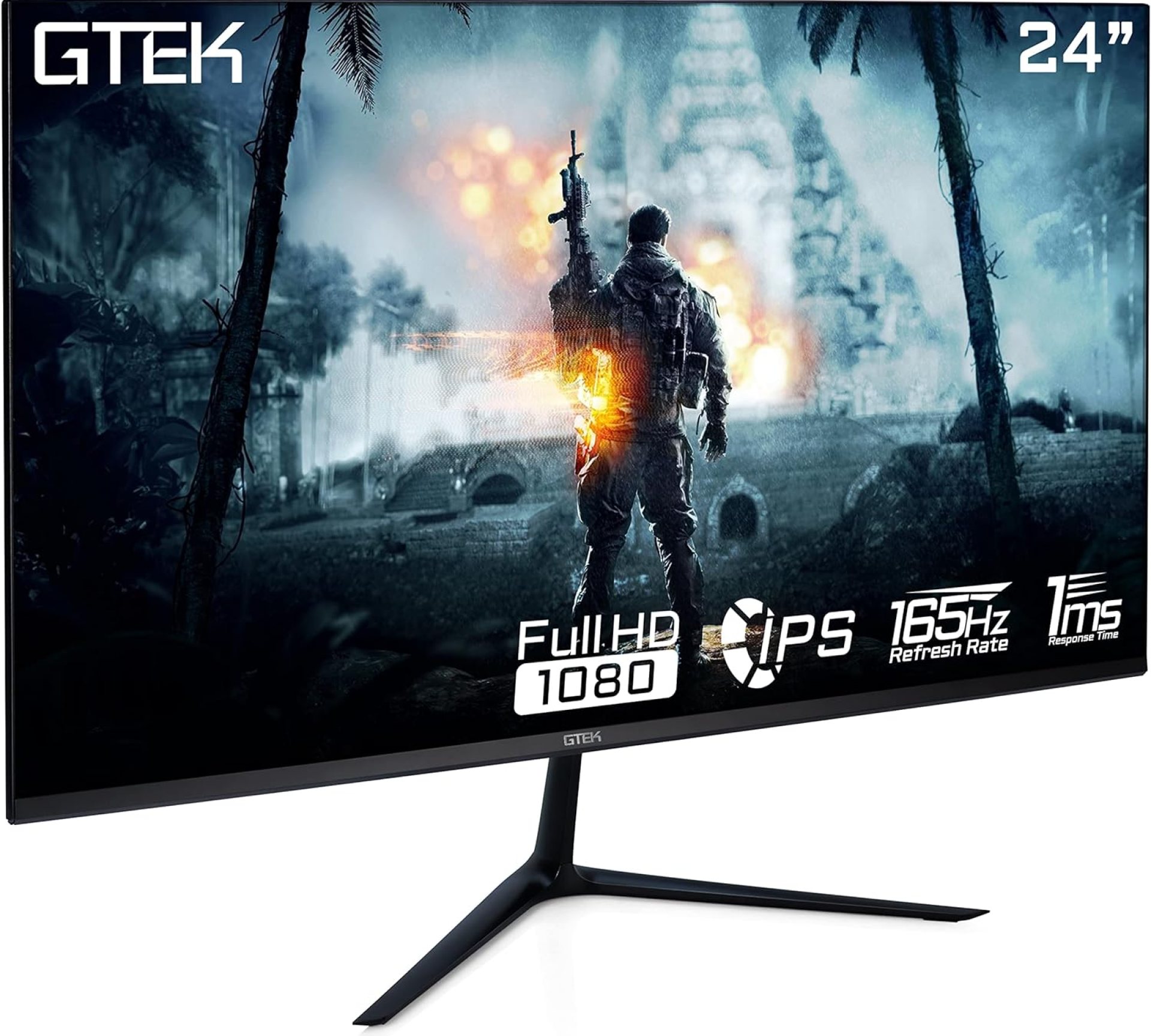 GTEK 24 Inch Gaming Monitor IPS, 165Hz Frameless Display Full HD 1920 x 1080P, IPS Technology 1ms, Supports 144Hz HDR, FreeSync, DisplayPort/HDMI, VESA – F2465P GTEK 24 Inch Gaming Monitor IPS, 165Hz Frameless Display Full HD 1920 x 1080P, IPS Technology 1ms, Supports 144Hz HDR, FreeSync, DisplayPort/HDMI, VESA – F2465P