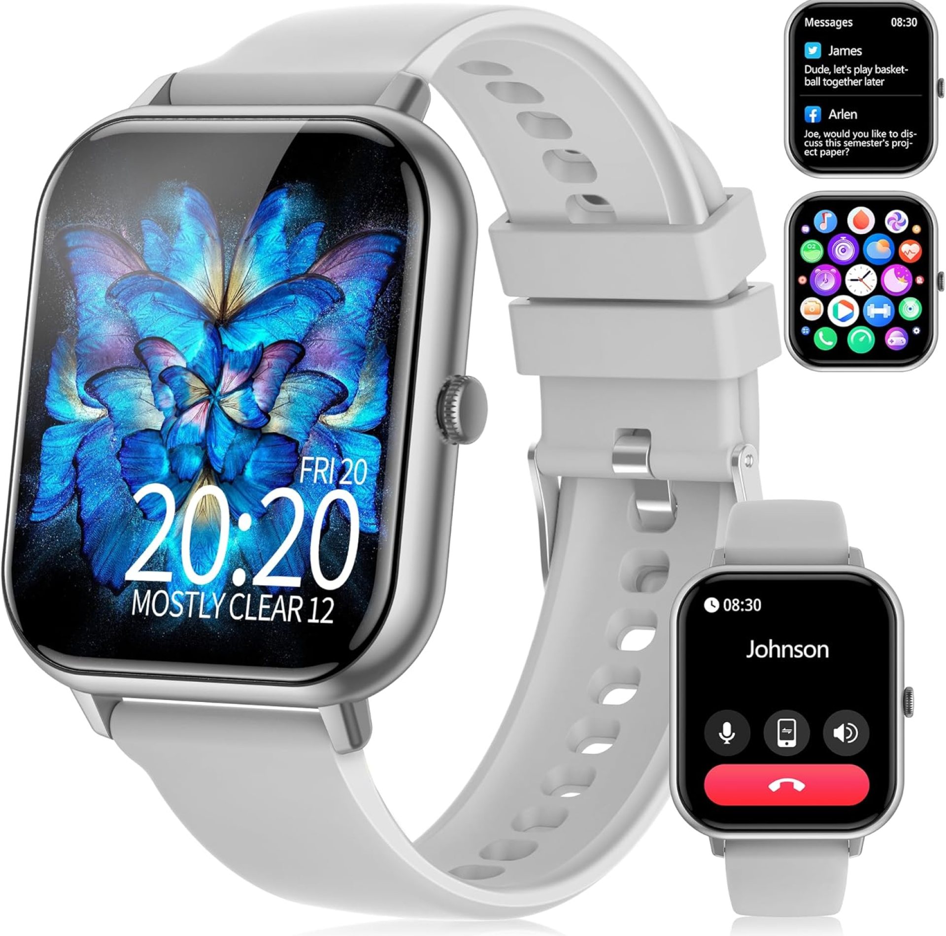 Smart Watch for Men Women, 1.83″ HD Fitness Tracker with Answer/Make Calls, Heart Rate/Blood Oxygen/Sleep Monitor, Pedometer, Calories, 120+ Sports Mode, IP68 Waterproof Fitness Watch for Android iOS Smart Watch for Men Women, 1.83″ HD Fitness Tracker with Answer/Make Calls, Heart Rate/Blood Oxygen/Sleep Monitor, Pedometer, Calories, 120+ Sports Mode, IP68 Waterproof Fitness Watch for Android iOS