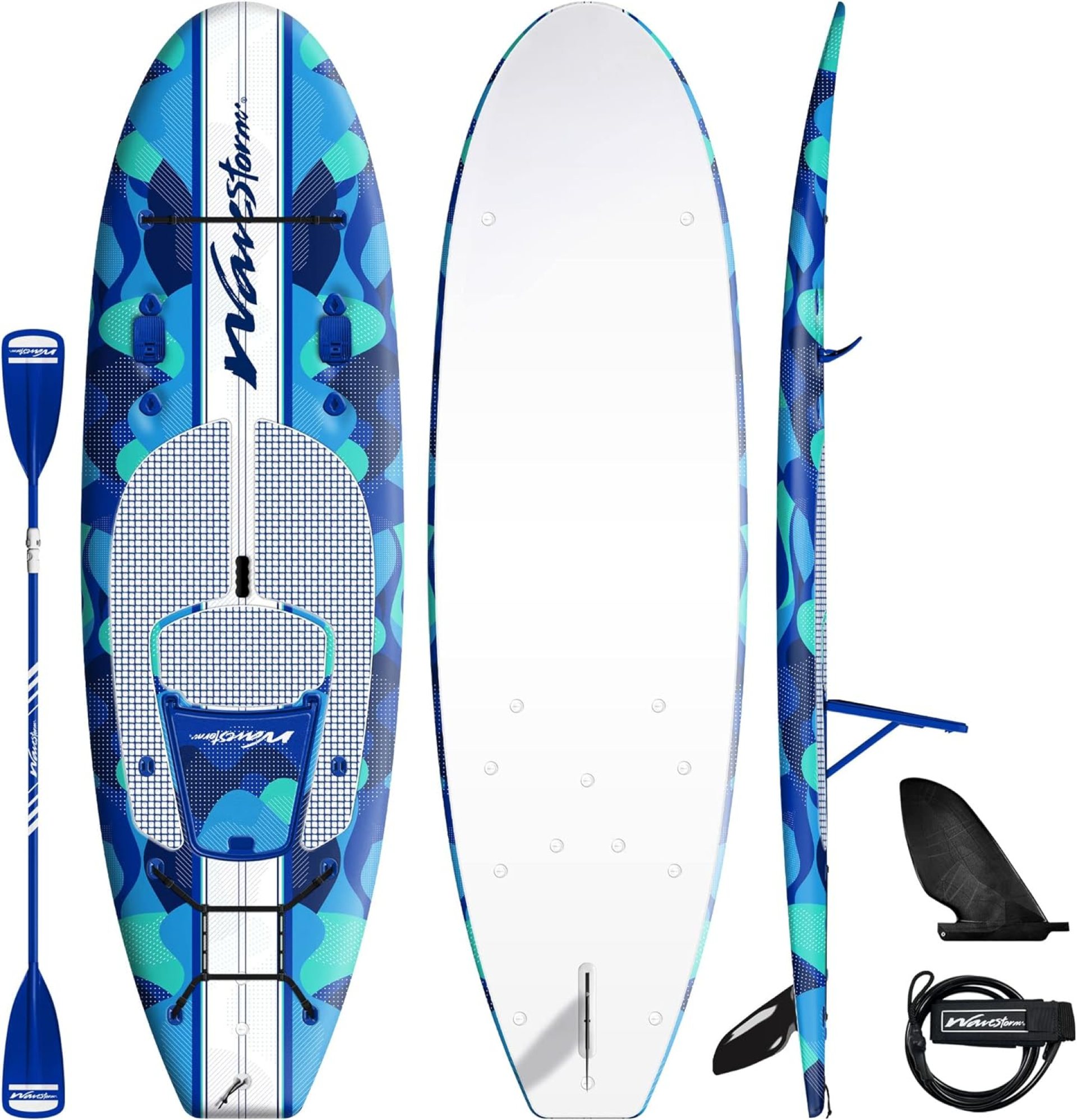 WAVESTORM 9ft6 SUP Kayak Hybrid Stand Up Paddleboard Foam Soft Top SUP for Adults and Kids of All Levels of Paddling Kayak,Blue WAVESTORM 9ft6 SUP Kayak Hybrid Stand Up Paddleboard Foam Soft Top SUP for Adults and Kids of All Levels of Paddling Kayak,Blue