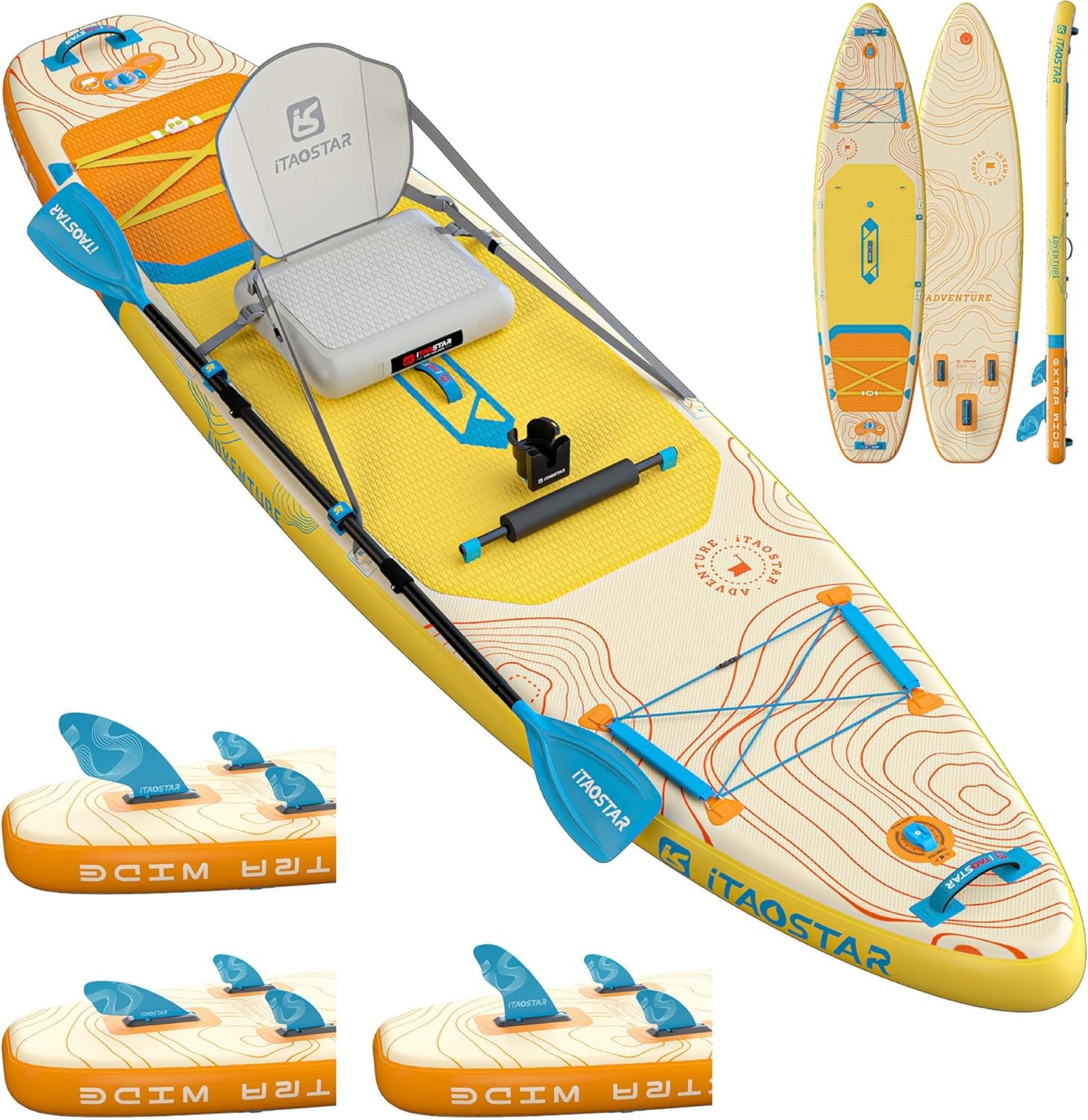 Adventure 12’×35″/39″ Extra Wide Paddle Board with Seat, One-stop Premium SUP Board Accessories, Tailored 5 Fins, Stable Inflatable Stand Up Paddle Boards for Youth/Adults of All Skill Levels Adventure 12’×35″/39″ Extra Wide Paddle Board with Seat, One-stop Premium SUP Board Accessories, Tailored 5 Fins, Stable Inflatable Stand Up Paddle Boards for Youth/Adults of All Skill Levels