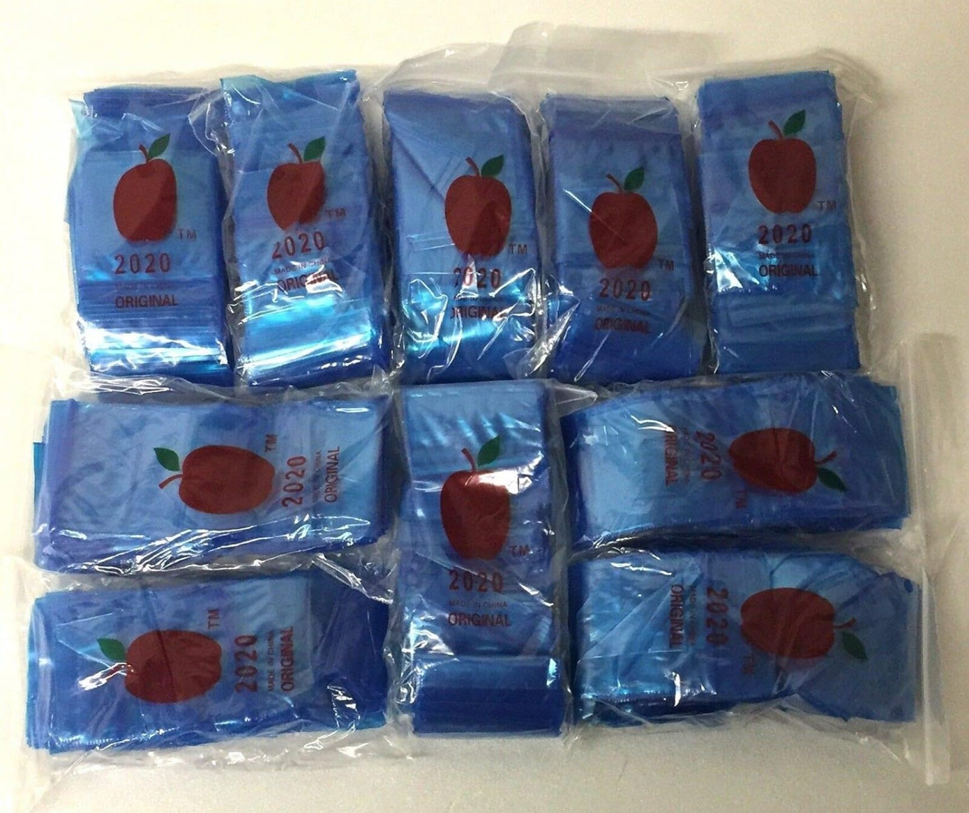 2″X2″ (2020) Blue Color Apple Brand Bags Mini ZipLock Baggies, Case of 1,000 2″X2″ (2020) Blue Color Apple Brand Bags Mini ZipLock Baggies, Case of 1,000