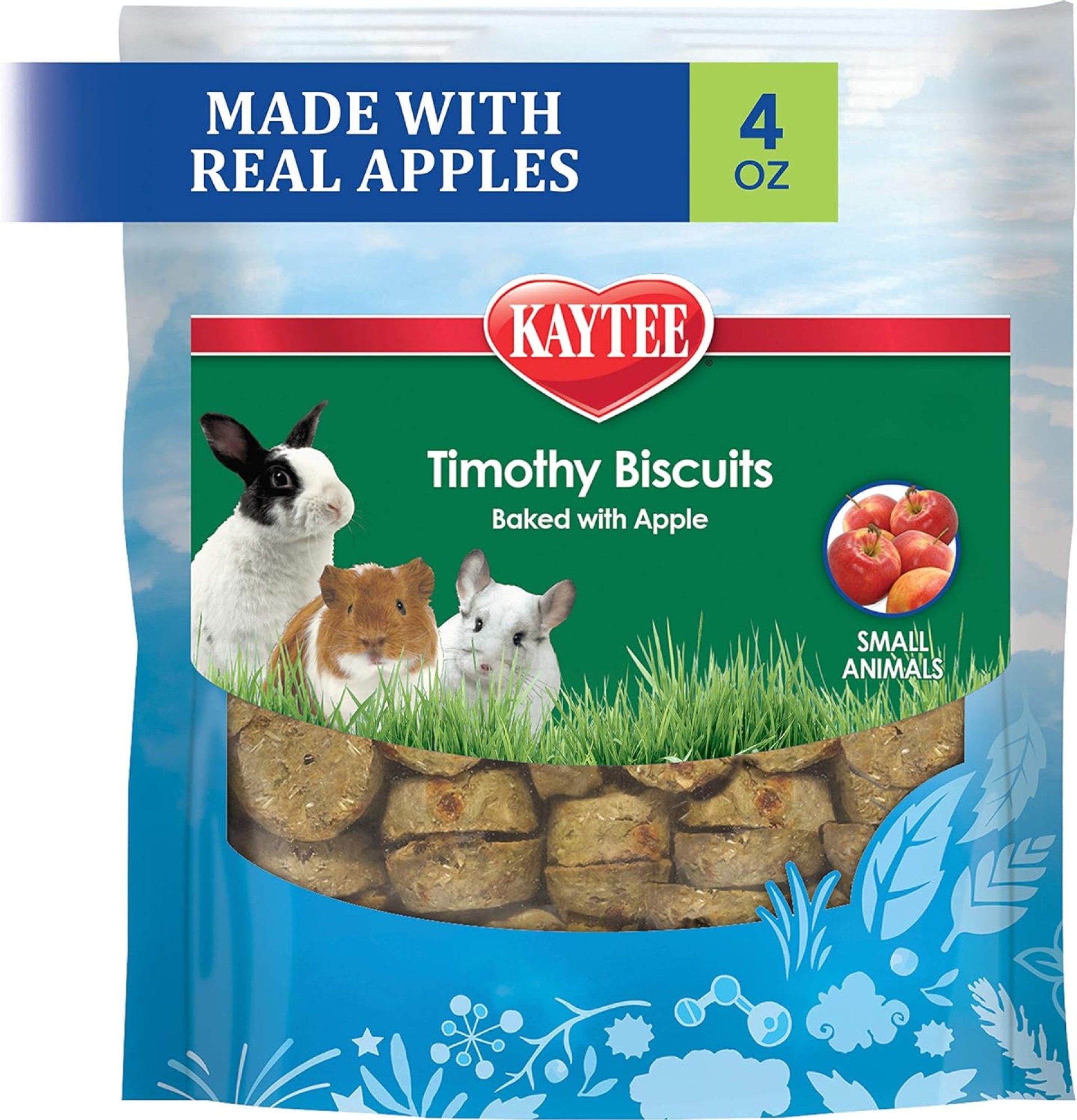 Kaytee Timothy Biscuits Baked Treat for Pet Guinea Pigs, Rabbits & Other Small Animals, Apple, 4 oz Kaytee Timothy Biscuits Baked Treat for Pet Guinea Pigs, Rabbits & Other Small Animals, Apple, 4 oz
