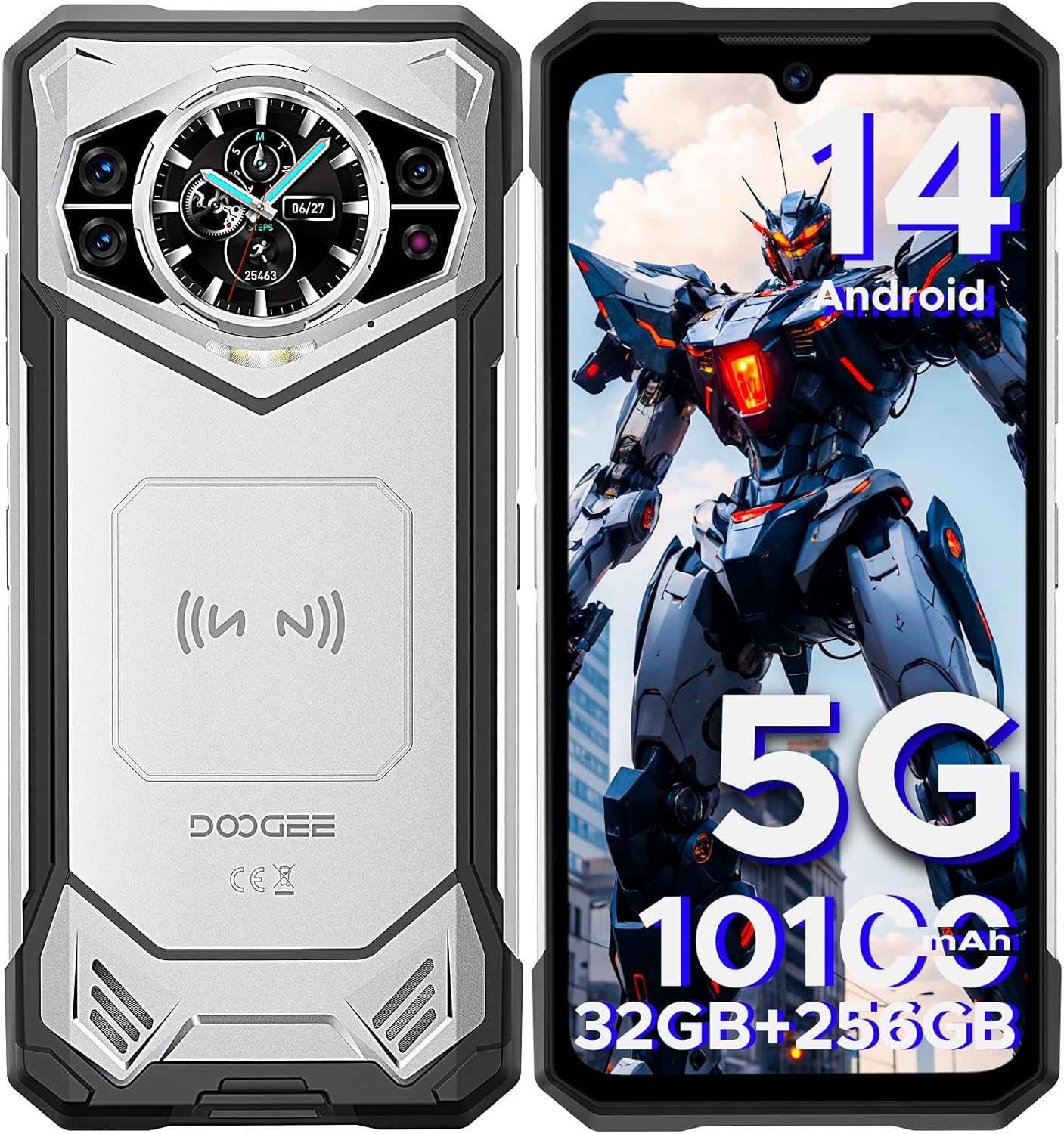DOOGEE S200 Rugged Smartphone 5G Unlocked, 256GB+32GB Rugged Phone with 1.32″ Rear Screen, 10100mAh Battery, Android 14,100MP+20MP Night Vision Camera, 6.72″, 120Hz, NFC, 5G Dual SIM DOOGEE S200 Rugged Smartphone 5G Unlocked, 256GB+32GB Rugged Phone with 1.32″ Rear Screen, 10100mAh Battery, Android 14,100MP+20MP Night Vision Camera, 6.72″, 120Hz, NFC, 5G Dual SIM