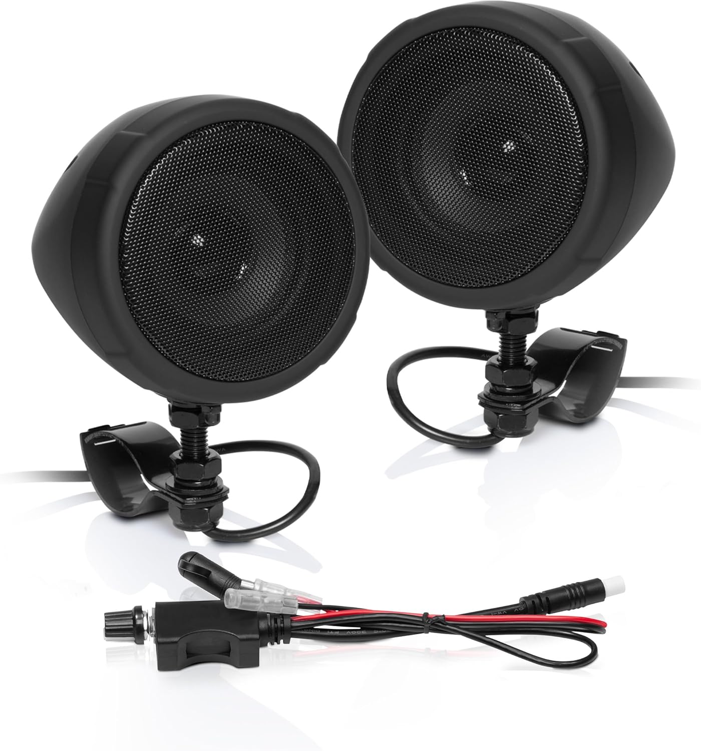 BOSS Audio Systems MCBK425BA 3 Inch Motorcycle Speakers – Built-in Bluetooth Amplifier, Weatherproof, Volume Control, ATV UTV Compatible BOSS Audio Systems MCBK425BA 3 Inch Motorcycle Speakers – Built-in Bluetooth Amplifier, Weatherproof, Volume Control, ATV UTV Compatible