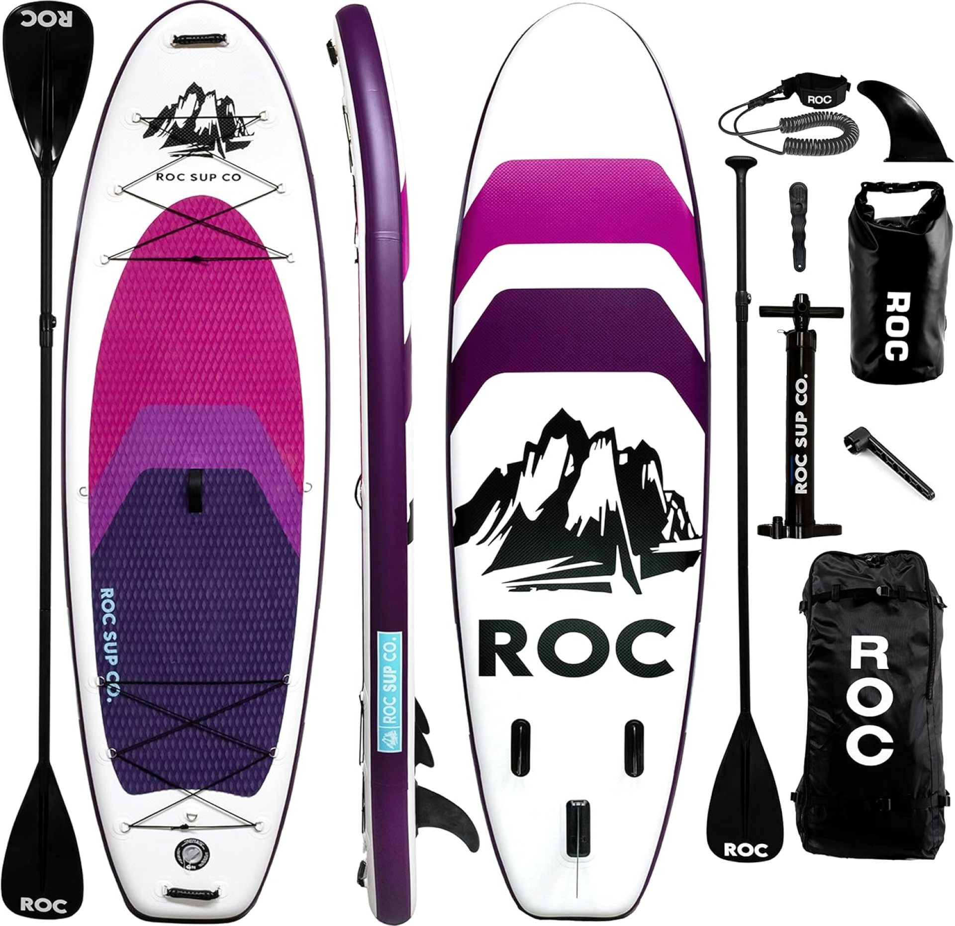 Roc Inflatable Stand Up Paddle Boards 10 ft 6 in with Premium SUP Paddle Board Accessories, Wide Stable Design, Non-Slip Comfort Deck for Youth & Adults Roc Inflatable Stand Up Paddle Boards 10 ft 6 in with Premium SUP Paddle Board Accessories, Wide Stable Design, Non-Slip Comfort Deck for Youth & Adults