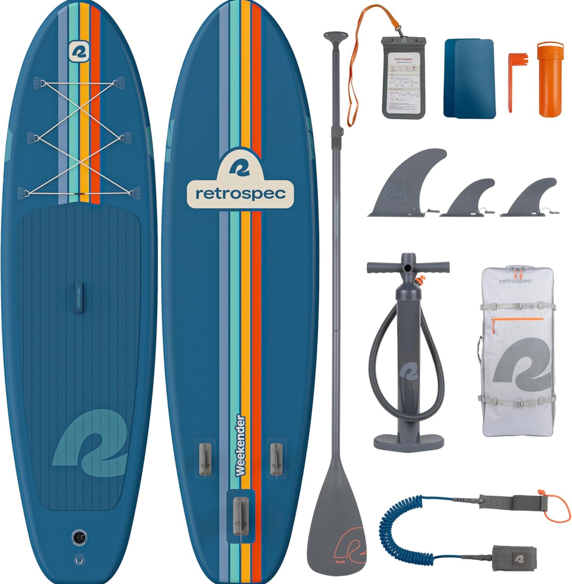 Retrospec Weekender Inflatable Stand Up Paddle Board Includes Paddle, Pump, and Accessories 10’6” Lightweight iSUP, Puncture Resistant Inflatable Paddle Board for Adults Retrospec Weekender Inflatable Stand Up Paddle Board Includes Paddle, Pump, and Accessories 10’6” Lightweight iSUP, Puncture Resistant Inflatable Paddle Board for Adults