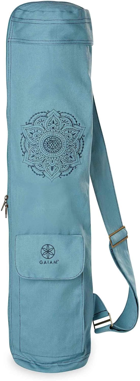 Gaiam Cargo Yoga Mat Bag, Full-Zipper Yoga Mat Carrier with Adjustable Strap, Front & Exterior Phone Pocket with Earbuds Slit, Stylish & Functional Fitness Mat Holder for Women & Men Gaiam Cargo Yoga Mat Bag, Full-Zipper Yoga Mat Carrier with Adjustable Strap, Front & Exterior Phone Pocket with Earbuds Slit, Stylish & Functional Fitness Mat Holder for Women & Men