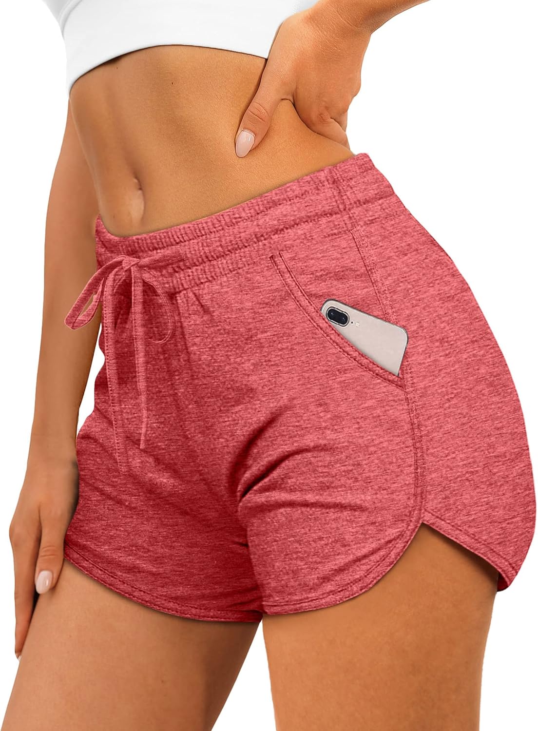 Aloodor Womens Athletic Shorts Running Dolphin Shorts with Pockets and Drawstring Aloodor Womens Athletic Shorts Running Dolphin Shorts with Pockets and Drawstring