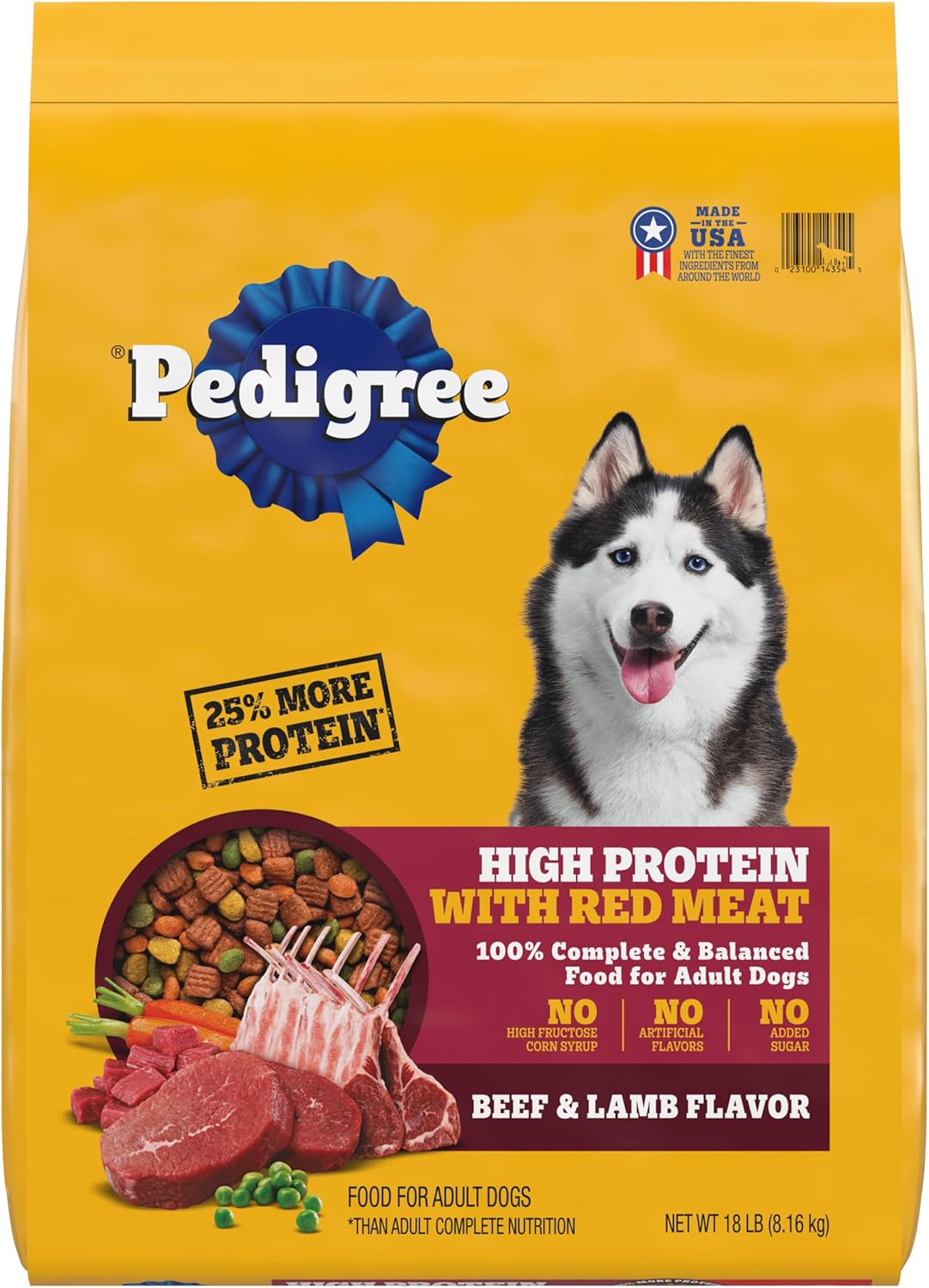 Pedigree High Protein Adult Dry Dog Food Beef and Lamb Flavor Dog Kibble, 18 lb. Bag Pedigree High Protein Adult Dry Dog Food Beef and Lamb Flavor Dog Kibble, 18 lb. Bag