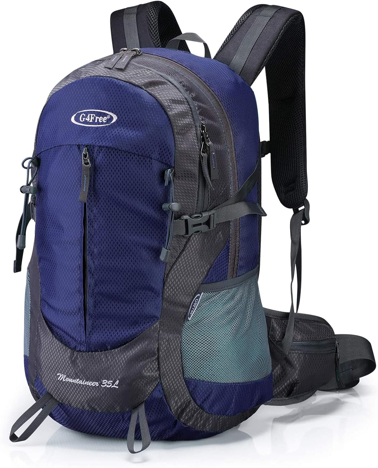 G4Free 35L Hiking Backpack Water Resistant Outdoor Sports Travel Daypack Lightweight with Rain Cover for Women Men (Dark Blue) G4Free 35L Hiking Backpack Water Resistant Outdoor Sports Travel Daypack Lightweight with Rain Cover for Women Men (Dark Blue)