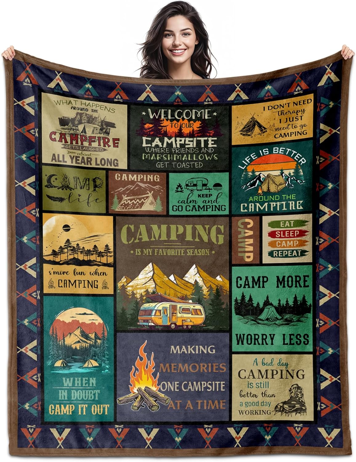 Camping Gifts for Women/Men, Camping Blanket 50″x60″, Gift for Campers, Camper Gifts, Camping’s Decor for Camper, Camping’ Essentials Blanket Camping Gifts for Women/Men, Camping Blanket 50″x60″, Gift for Campers, Camper Gifts, Camping’s Decor for Camper, Camping’ Essentials Blanket
