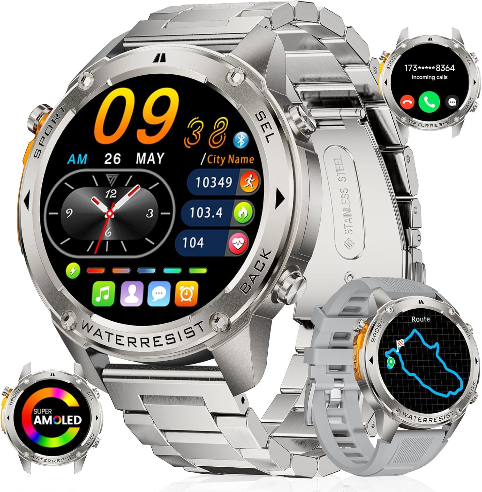 LIGE GPS Military Smart Watch for Men, Compass GPS Tracking Watches, 170+ Sport Modes Fitness Tracker Watch, 1.43” AMOLED Smart Watches, Mens Smart Watch Android iPhone Compatible LIGE GPS Military Smart Watch for Men, Compass GPS Tracking Watches, 170+ Sport Modes Fitness Tracker Watch, 1.43” AMOLED Smart Watches, Mens Smart Watch Android iPhone Compatible
