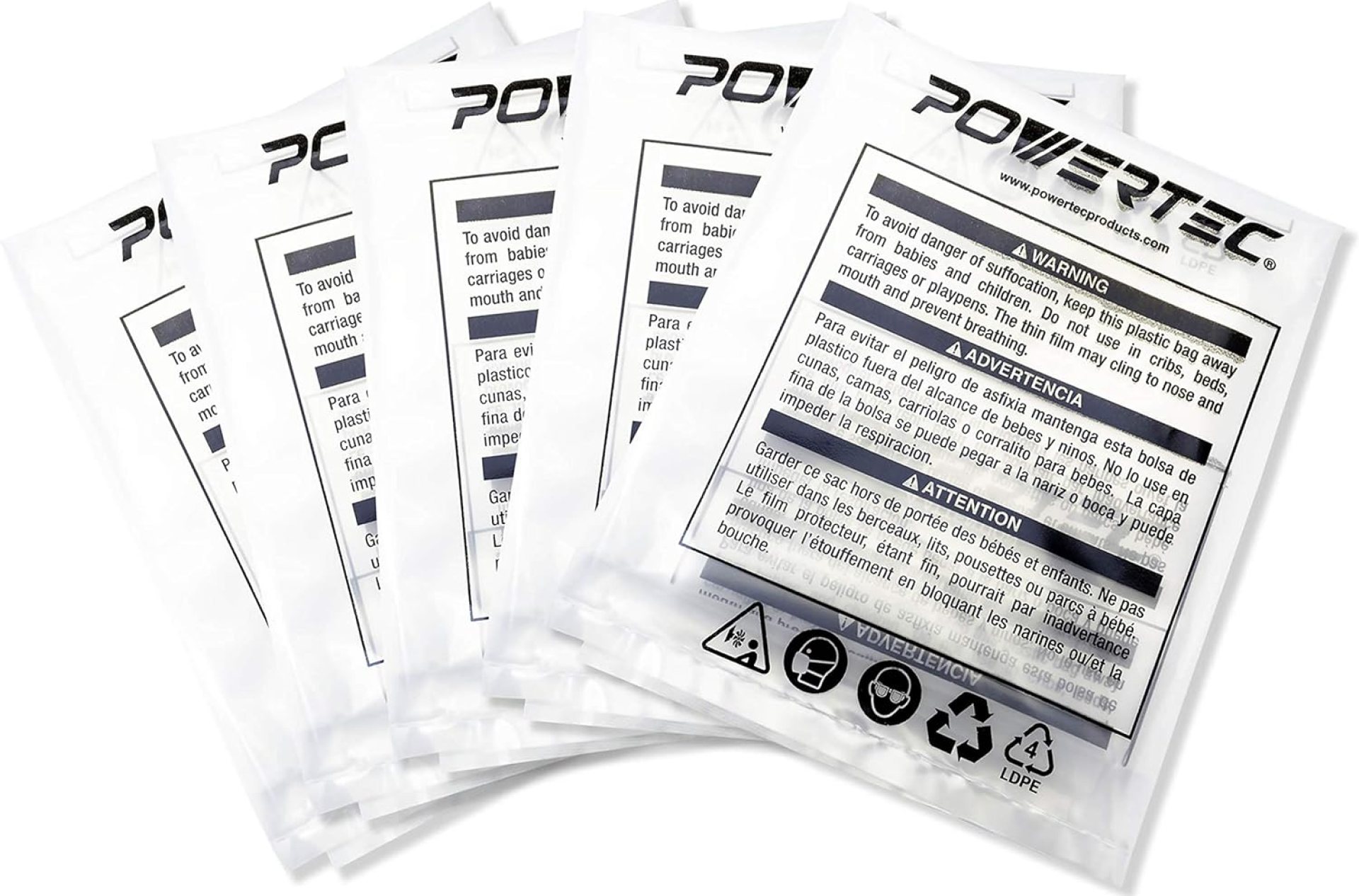 POWERTEC 70002 Clear Plastic Dust Collection Bags, 20-Inch x 43-Inch | Dust Collector Bags for machine with 20” Filter Drum, 5 count, Pack of 1 POWERTEC 70002 Clear Plastic Dust Collection Bags, 20-Inch x 43-Inch | Dust Collector Bags for machine with 20” Filter Drum, 5 count, Pack of 1