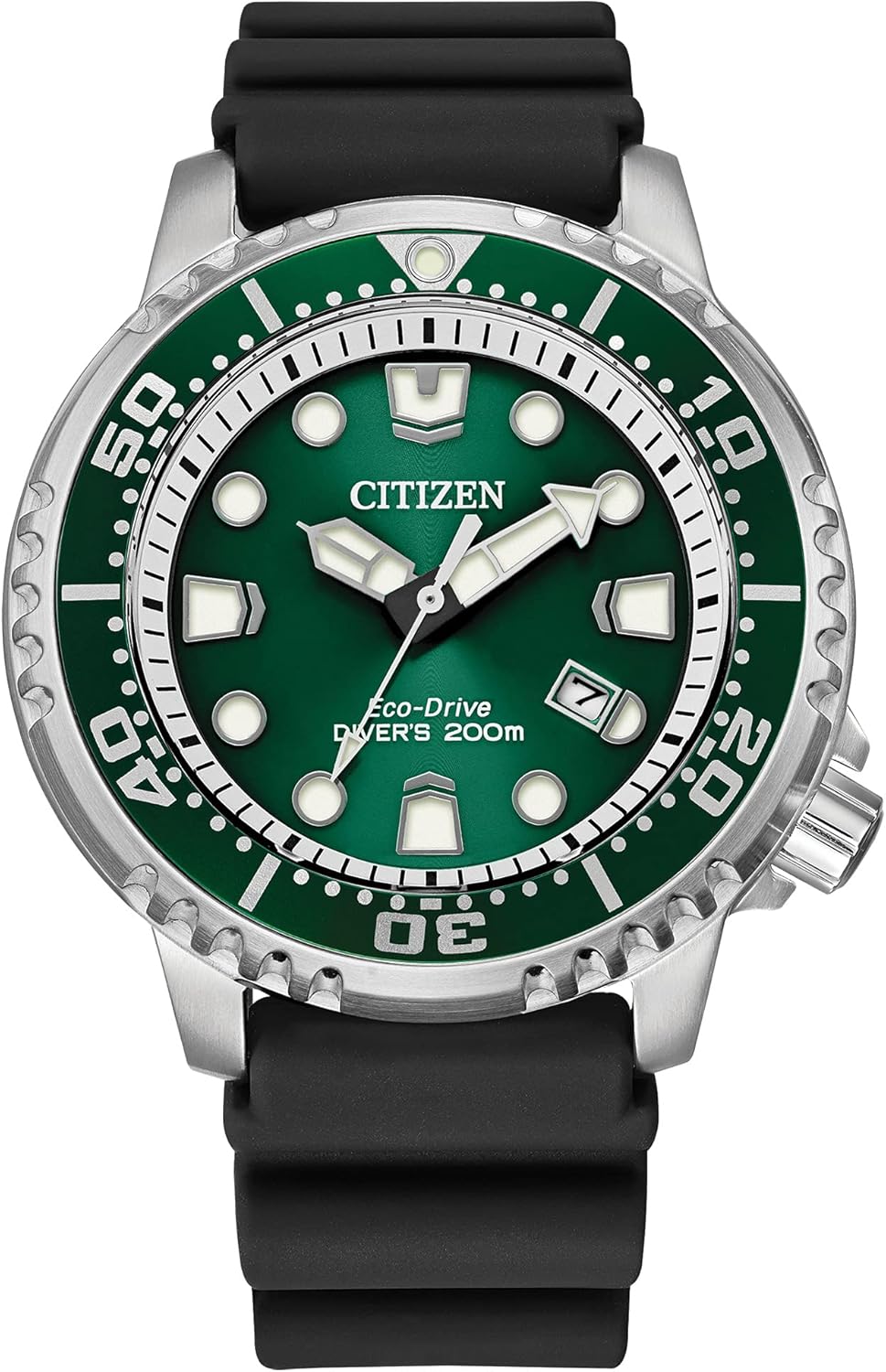 Citizen Promaster Dive Eco-Drive Watch, 3-Hand Date, ISO Certified, Luminous Hands and Markers, Rotating Bezel, Black/Green (Model: BN0158-00X) Citizen Promaster Dive Eco-Drive Watch, 3-Hand Date, ISO Certified, Luminous Hands and Markers, Rotating Bezel, Black/Green (Model: BN0158-00X)