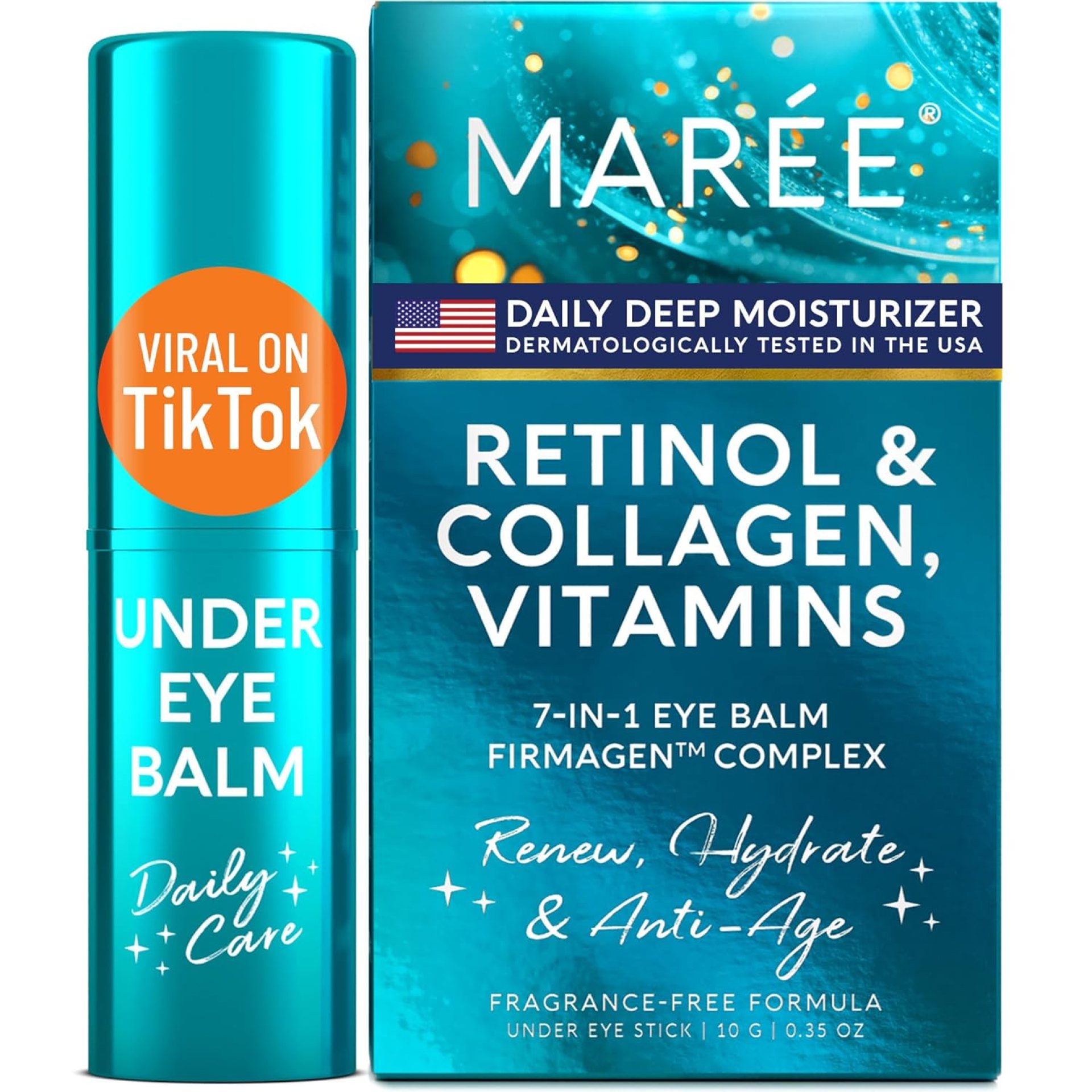 MAREE Under Eye Balm Stick with Retinol & Ceramide Complex – Facial Moisturizer for Dark Circles & Wrinkles – Under Eye Brightener Stick, Anti Wrinkle Hydrating Face Skincare MAREE Under Eye Balm Stick with Retinol & Ceramide Complex – Facial Moisturizer for Dark Circles & Wrinkles – Under Eye Brightener Stick, Anti Wrinkle Hydrating Face Skincare