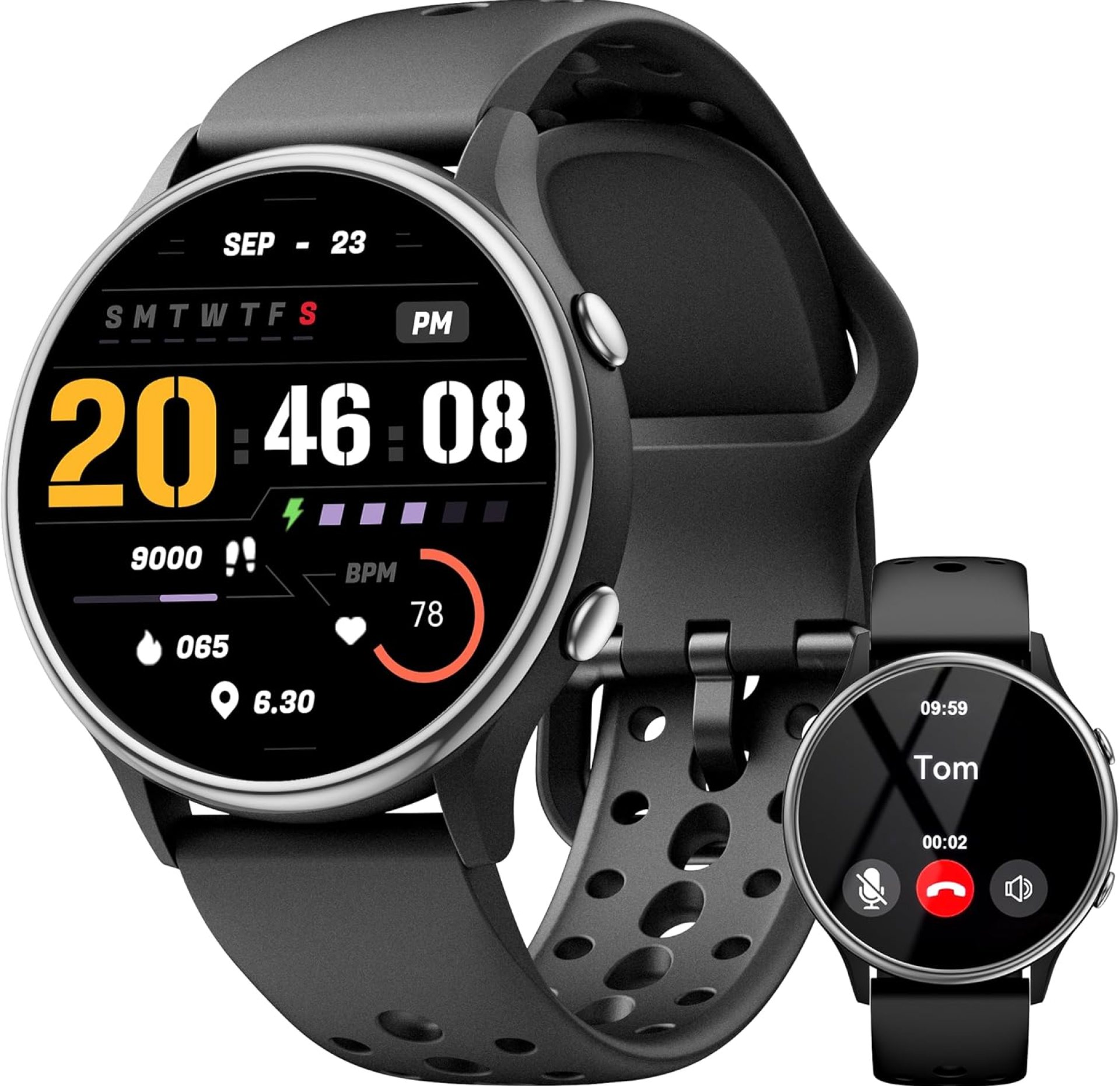 Smart Watches for Men, Fitness Tracker with Heart Rate & SpO2 Monitor, IP67 Waterproof Activity Tracker for Men & Women, Smart Watch for Android Phones and iPhone Compatible (Black) Smart Watches for Men, Fitness Tracker with Heart Rate & SpO2 Monitor, IP67 Waterproof Activity Tracker for Men & Women, Smart Watch for Android Phones and iPhone Compatible (Black)