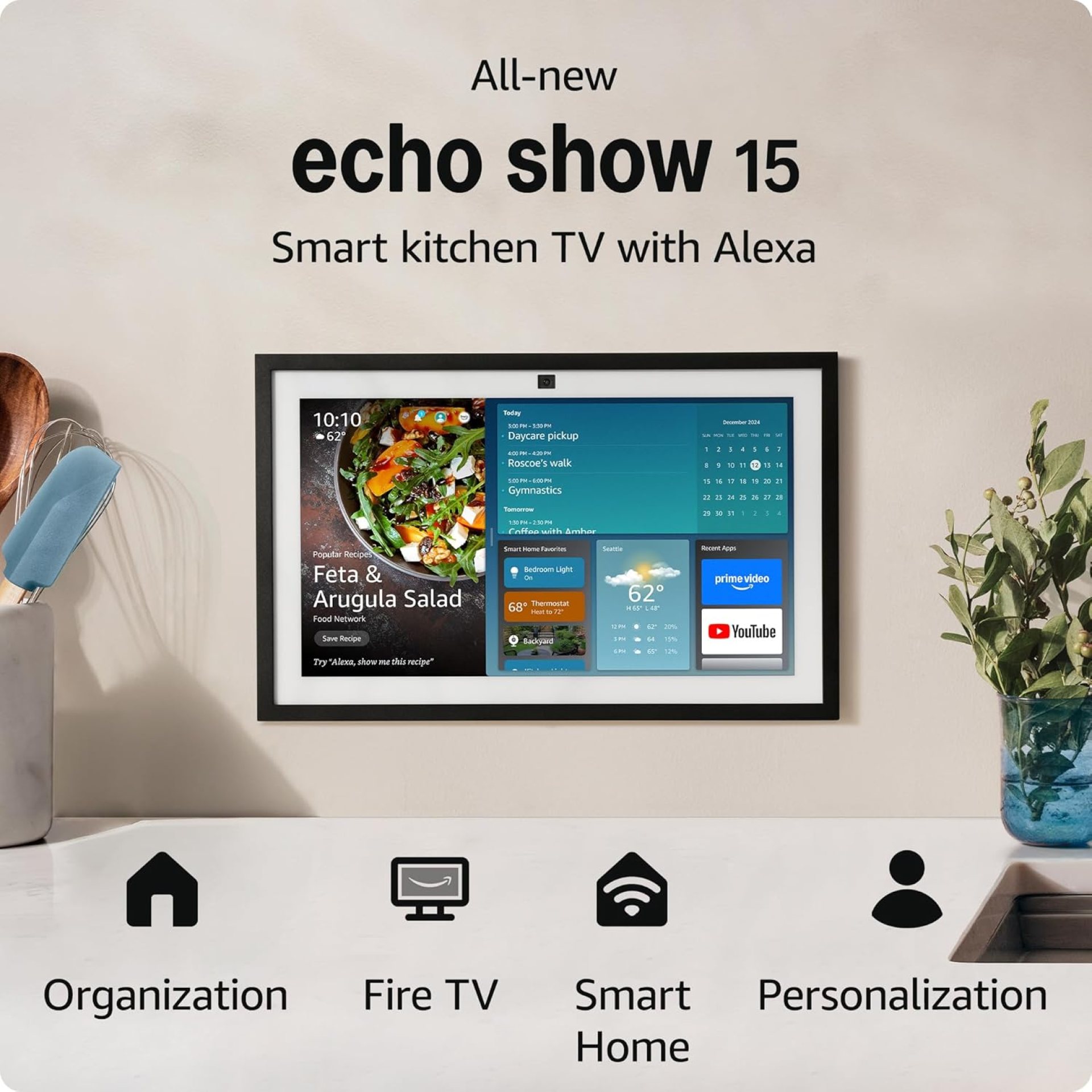 All-new Amazon Echo Show 15 | A stunning HD 15.6″ smart kitchen TV for home organization with Alexa All-new Amazon Echo Show 15 | A stunning HD 15.6″ smart kitchen TV for home organization with Alexa