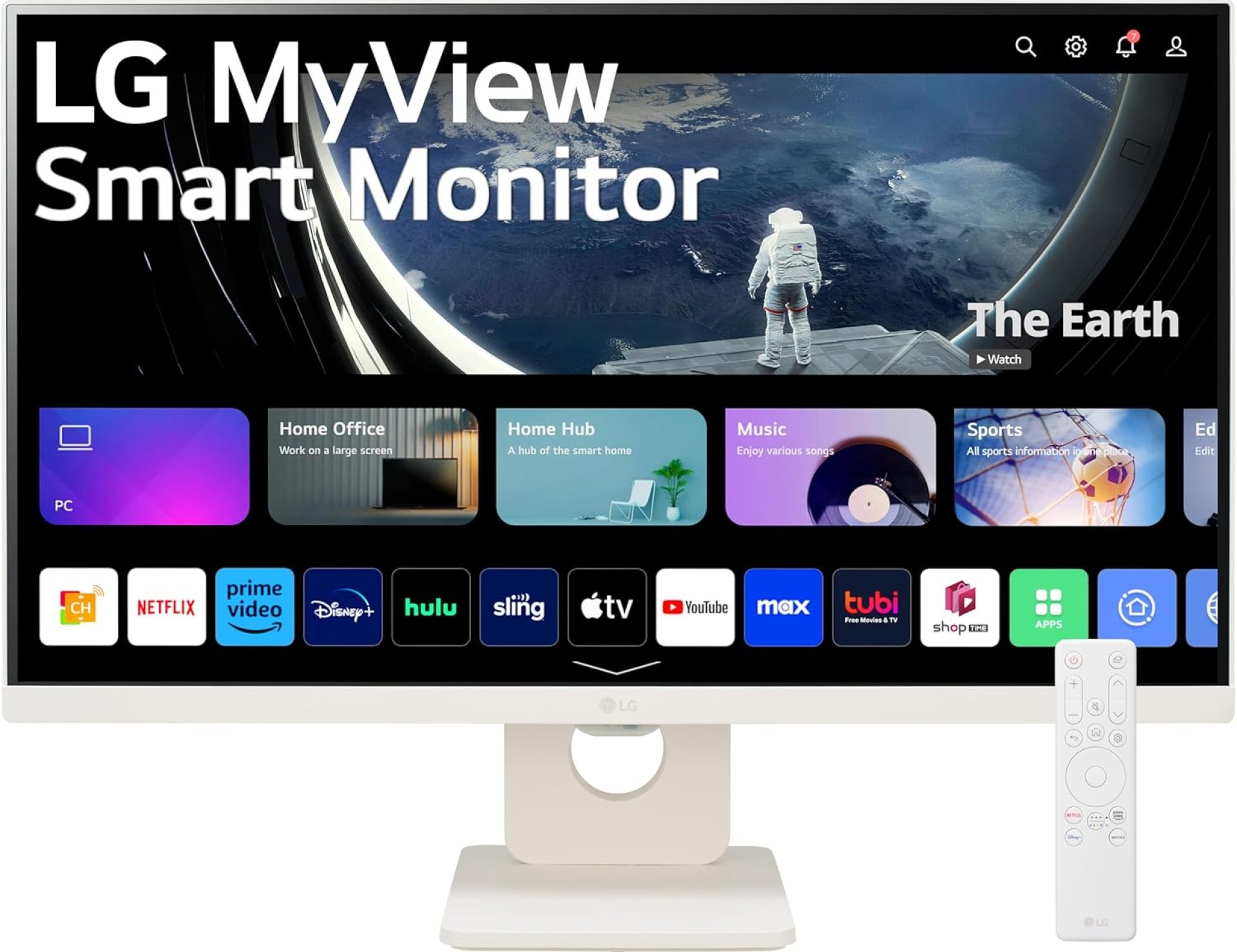 LG 25SR50F-W Smart Monitor 25-Inch (1920×1080) IPS Display, webOS, ThinQ Home Dashboard, ThinQ App, Remote Control, x2 Built-in Speakers, AirPlay 2 Screen Share Bluetooth, White LG 25SR50F-W Smart Monitor 25-Inch (1920×1080) IPS Display, webOS, ThinQ Home Dashboard, ThinQ App, Remote Control, x2 Built-in Speakers, AirPlay 2 Screen Share Bluetooth, White
