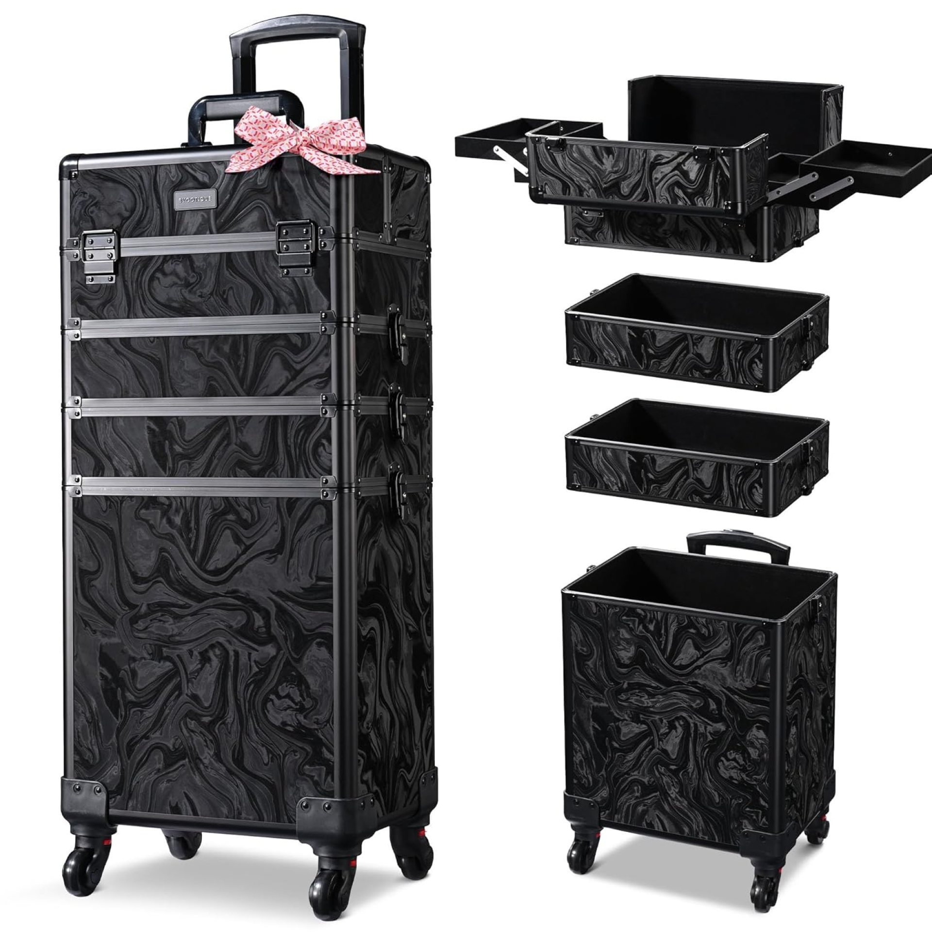 BYOOTIQUE Rolling Makeup Train Case 4in1 Cosmetic Trolley Organizer Case Lockable Salon Barber Case Traveling Cart Trunk with Wheels for Makeup Artist Trave Nail,CoyoteButtes Shadows BYOOTIQUE Rolling Makeup Train Case 4in1 Cosmetic Trolley Organizer Case Lockable Salon Barber Case Traveling Cart Trunk with Wheels for Makeup Artist Trave Nail,CoyoteButtes Shadows