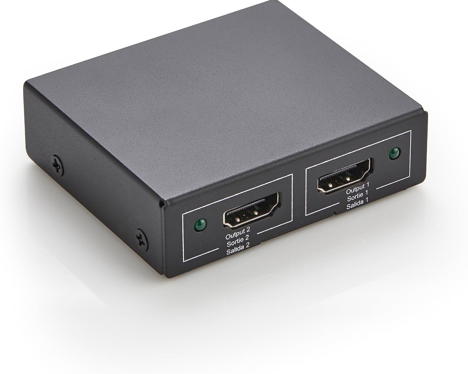 Amazon Basics HDMI Splitter 1 in 2 Out, 4K@30Hz for Dual Monitors, Mirror Only, Black Amazon Basics HDMI Splitter 1 in 2 Out, 4K@30Hz for Dual Monitors, Mirror Only, Black