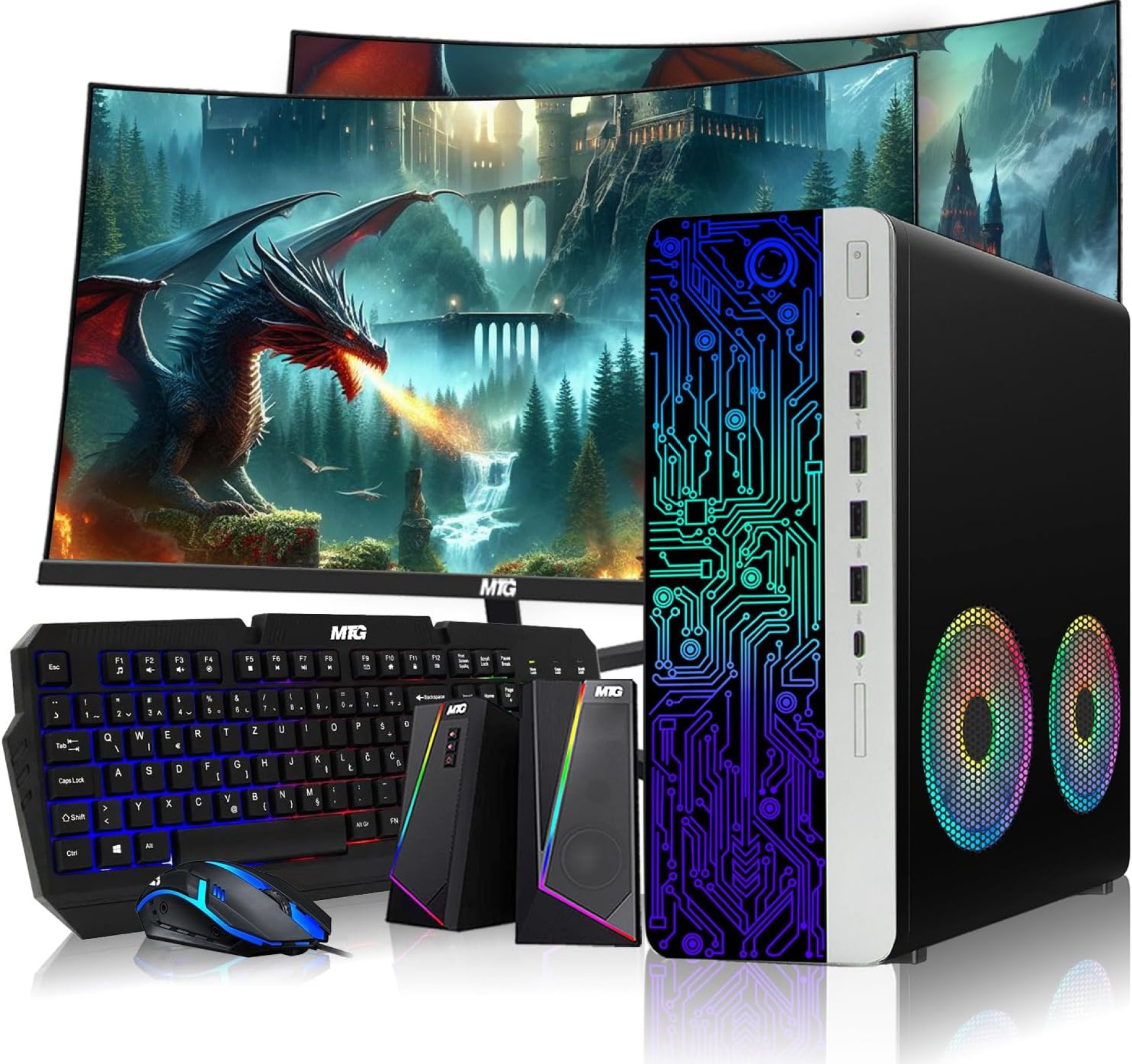 HP G4 Desktop RGB Computer PC Intel i7-8th Gen, 16GB DDR4 Ram 512GB SSD, Dual 24 Inch Curved Monitor, RGB Speaker, Gaming Keyboard Mouse, 2X ARGB Fan WiFi, Win 11 Home (Renewed) HP G4 Desktop RGB Computer PC Intel i7-8th Gen, 16GB DDR4 Ram 512GB SSD, Dual 24 Inch Curved Monitor, RGB Speaker, Gaming Keyboard Mouse, 2X ARGB Fan WiFi, Win 11 Home (Renewed)