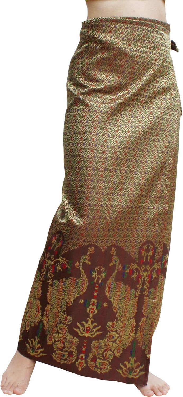 RaanPahMuang Brand Traditional Thailand Luxurious Silk Wrap Skirt Thai Formal Sarong RaanPahMuang Brand Traditional Thailand Luxurious Silk Wrap Skirt Thai Formal Sarong