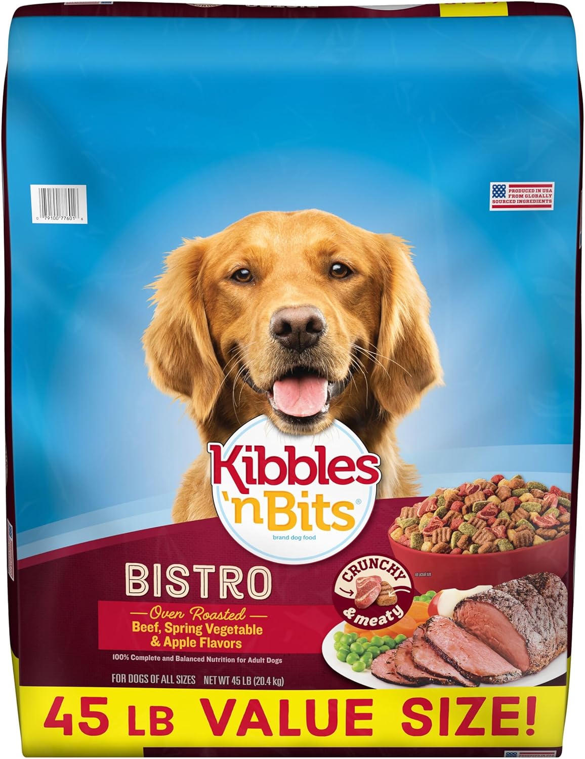Kibbles ‘n Bits Bistro Oven Roasted Beef, Spring Vegetable & Apple Flavors Dry Dog Food, 45 lb. Bag Kibbles ‘n Bits Bistro Oven Roasted Beef, Spring Vegetable & Apple Flavors Dry Dog Food, 45 lb. Bag