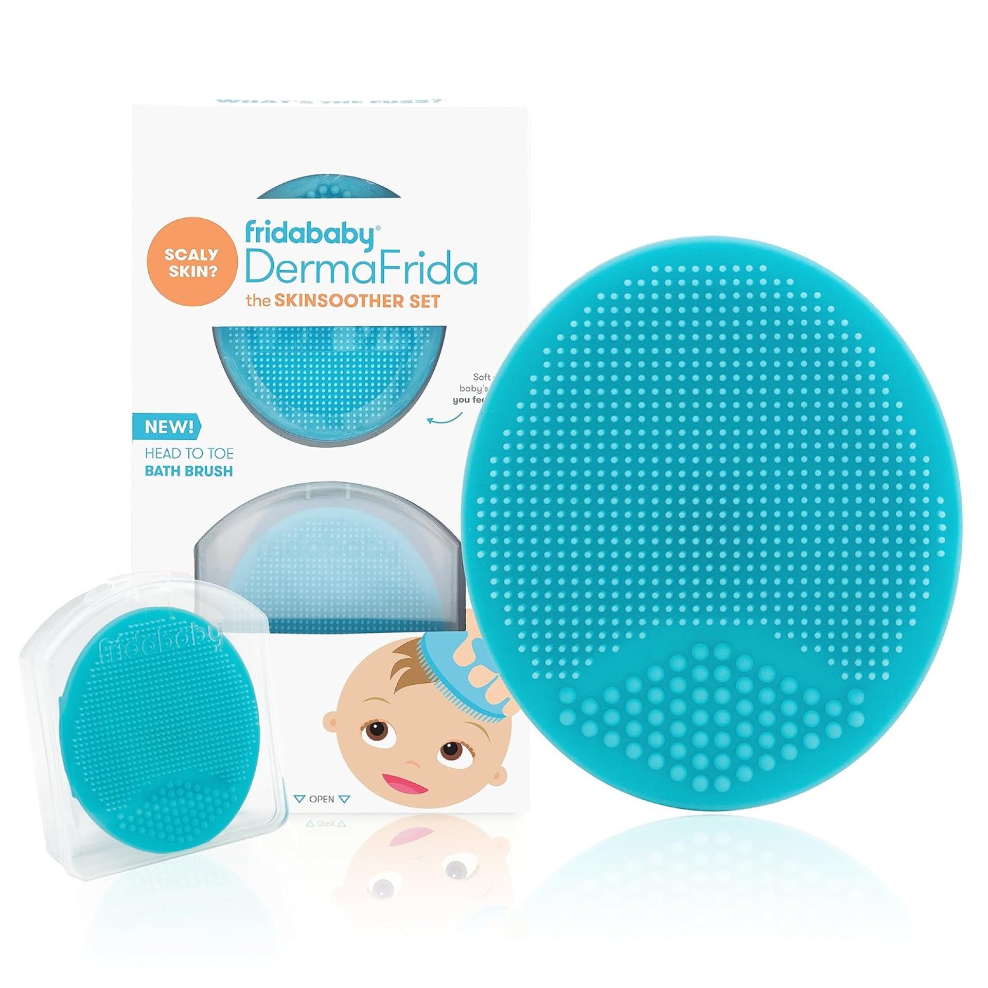 Frida Baby DermaFrida The SkinSoother Baby Bath Brush, Cradle Cap Brush for Babies, Baby Essential for Dry Skin, Cradle Cap Treatment and Eczema, 2 Pack Frida Baby DermaFrida The SkinSoother Baby Bath Brush, Cradle Cap Brush for Babies, Baby Essential for Dry Skin, Cradle Cap Treatment and Eczema, 2 Pack