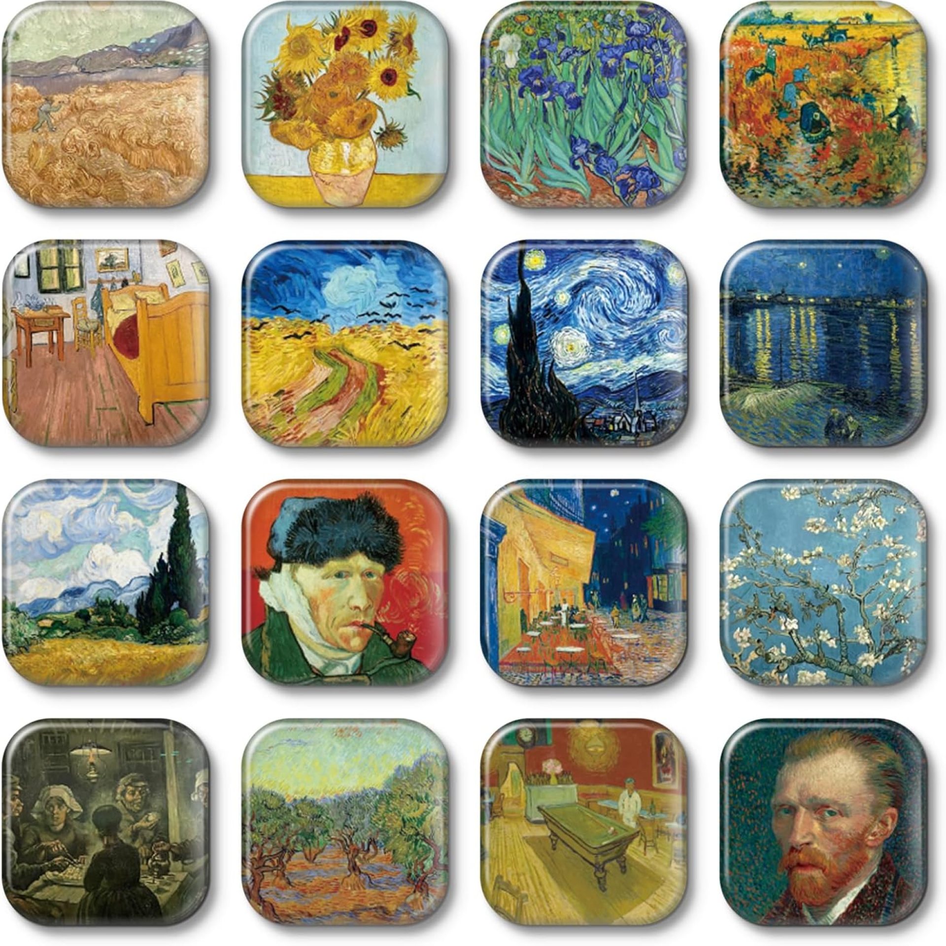 MORCART 16PCS Van Gogh Magnets for Fridge, Cute Locker Magnets Decorative for Refrigerator Whiteboard Cabinet Office Kitchen Blackboard Art for Adult MORCART 16PCS Van Gogh Magnets for Fridge, Cute Locker Magnets Decorative for Refrigerator Whiteboard Cabinet Office Kitchen Blackboard Art for Adult