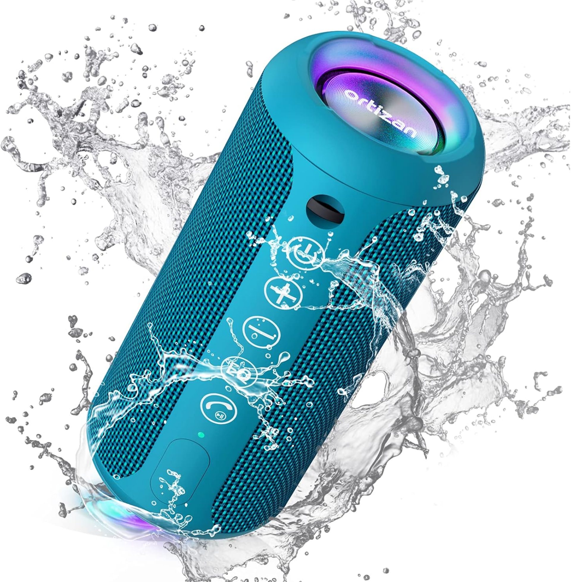 Ortizan Portable Bluetooth Speakers, IPX7 Waterproof Wireless Outdoor Speaker with 24W Loud Stereo Sound And Bluetooth 5.3, Deep Bass, RGB Lights, Dual Pairing, 30H Playtime for Home, Party Ortizan Portable Bluetooth Speakers, IPX7 Waterproof Wireless Outdoor Speaker with 24W Loud Stereo Sound And Bluetooth 5.3, Deep Bass, RGB Lights, Dual Pairing, 30H Playtime for Home, Party